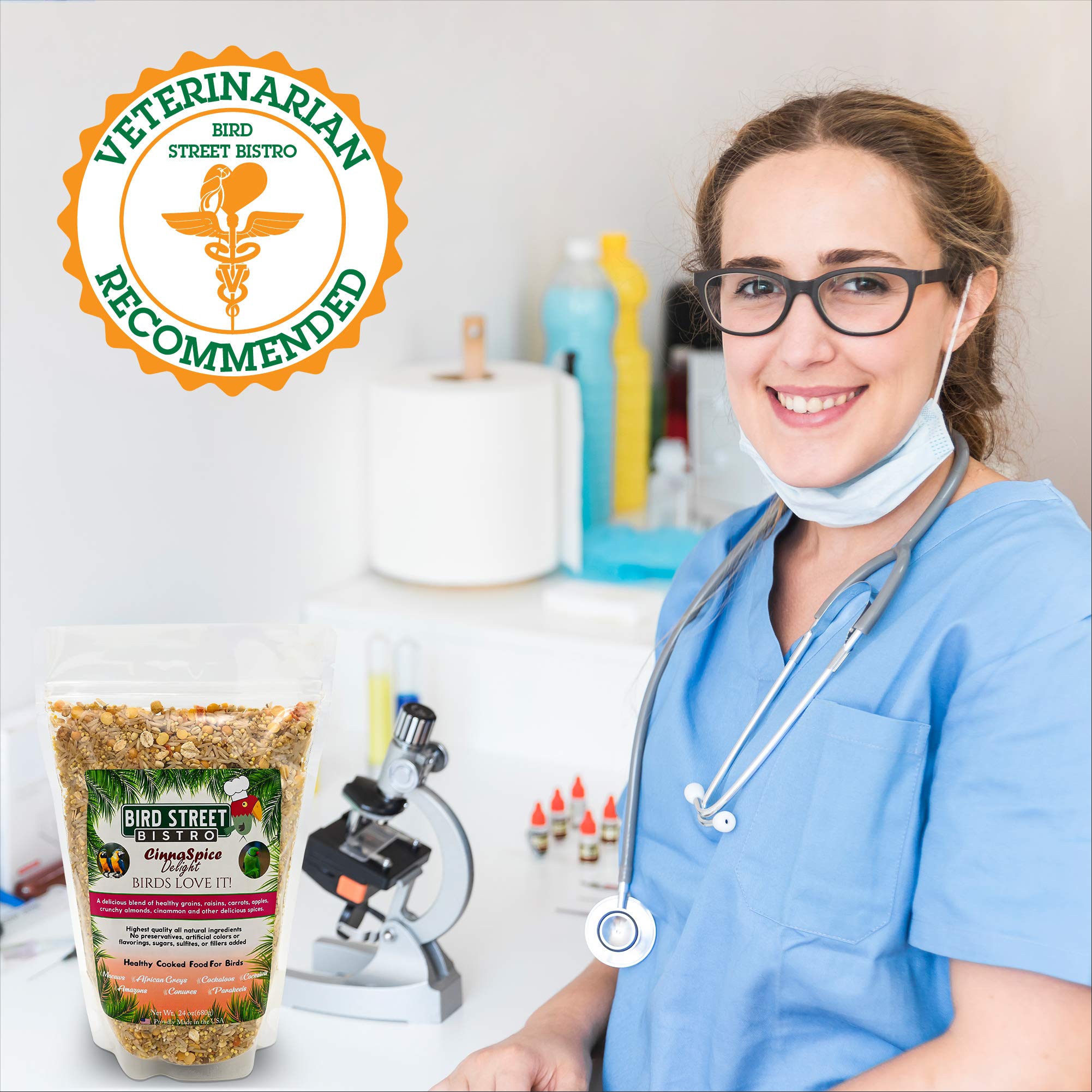 Bird Street Bistro Parrot Food Sample 4 Pack - Parakeet Food - Cockatiel Food - Bird Food - Cooks in 3-15 min w/Natural & Organi