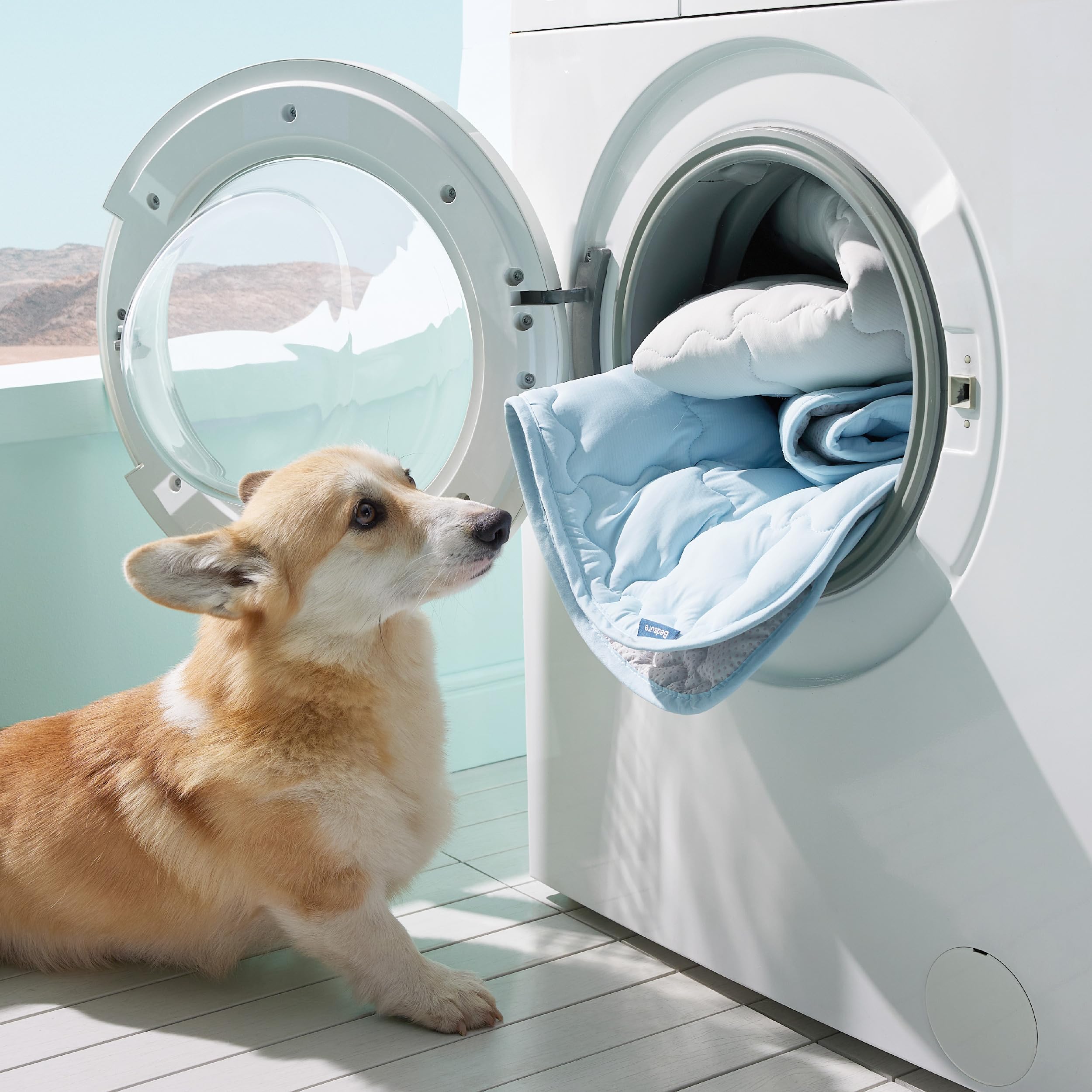 Bedsure Cooling Mat For Medium Dogs - 29X21 Thin Washable Cooling Pet Pad For Cat, Qmax>0.5, Portable Kennel Puppy Bed For Summe