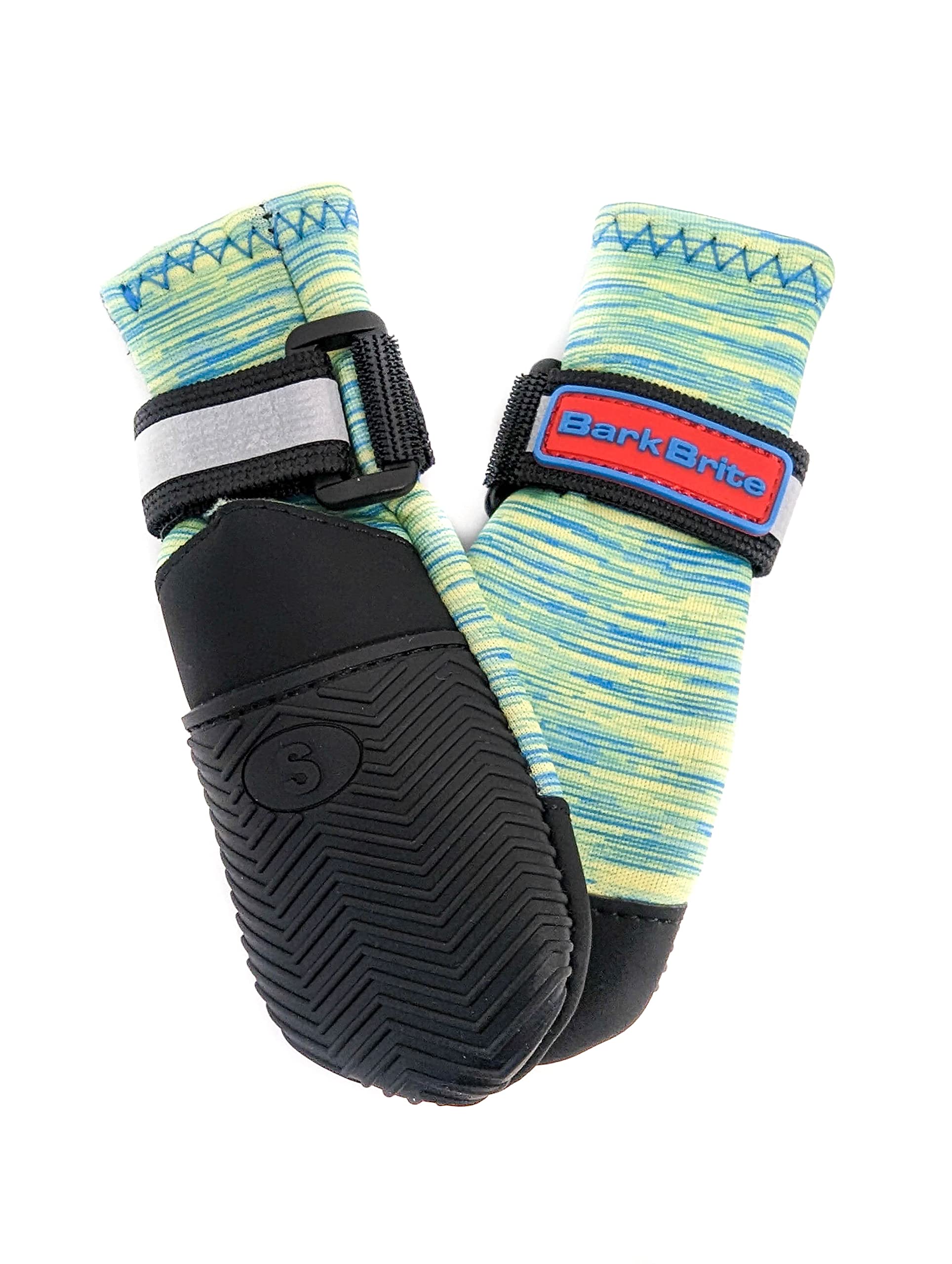 All Weather Neoprene Paw Protector Dog Boots With Reflective Straps In 5 Sizes! (Turquoise Small)