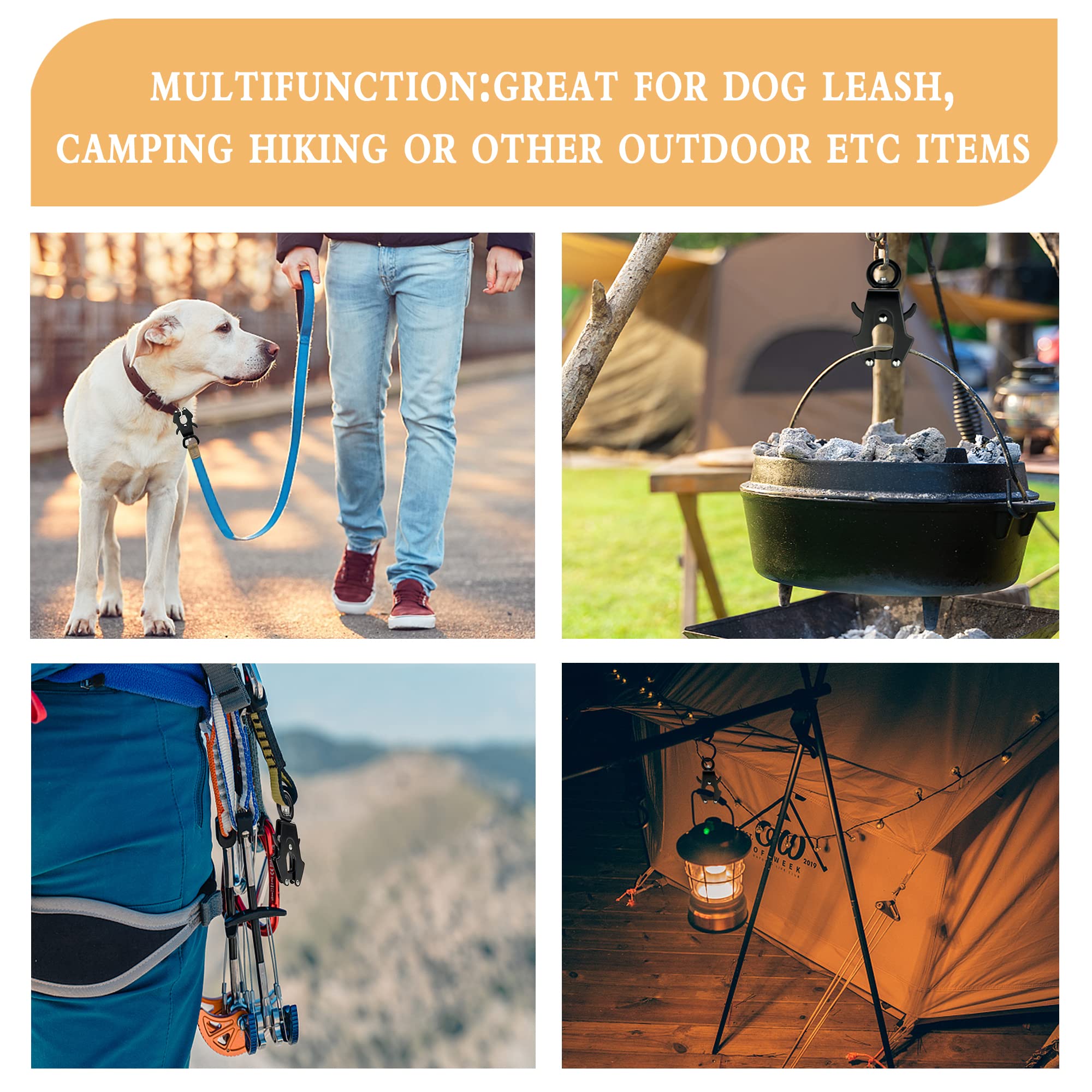 2 Pcs Frog Clip Dog Leash Clasp 360 Degree Swivel Clip Heavy Duty Quick Release And Locking Dog Leash Buckle For Linking Pet Col