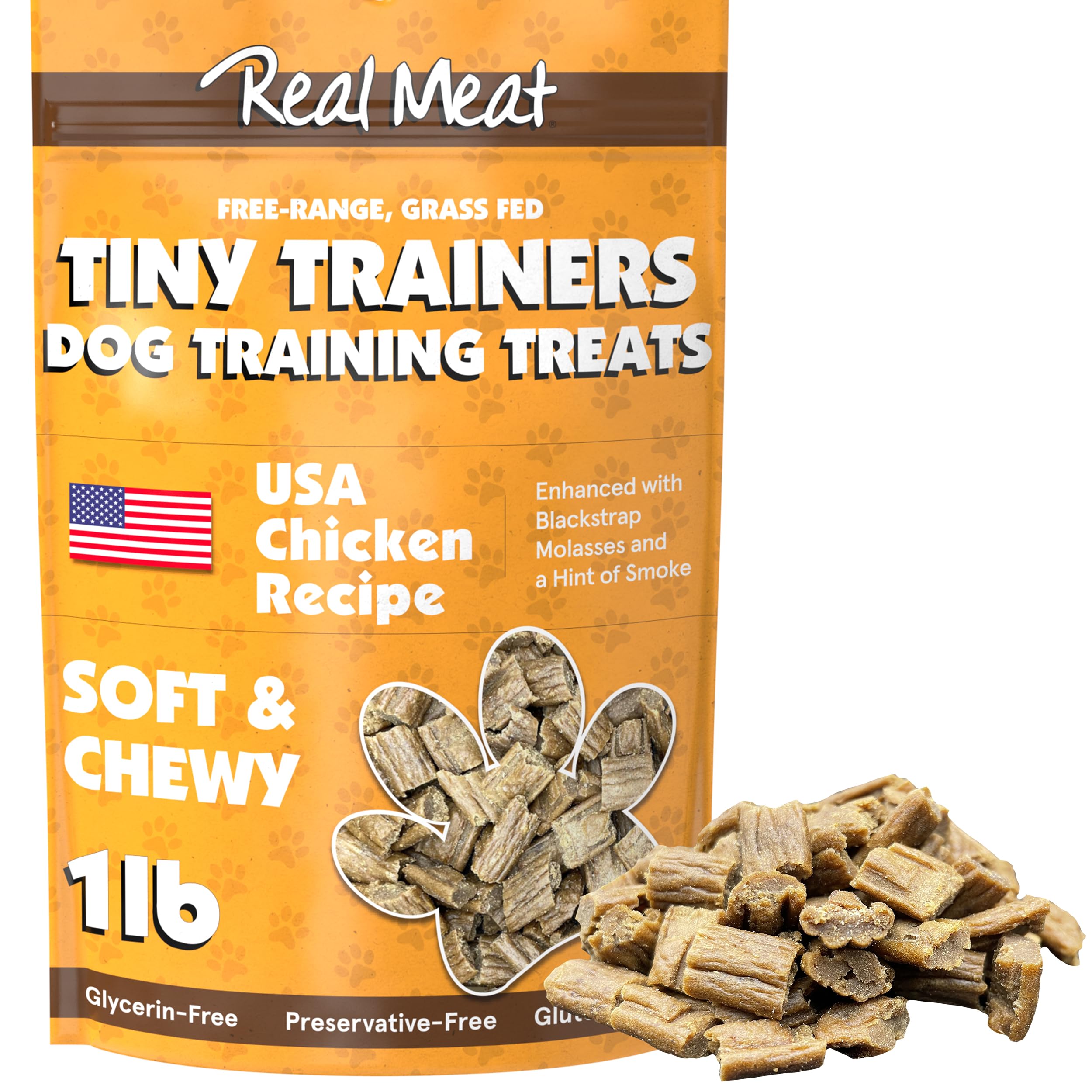 Real Meat Tiny Trainer Bites Dog Treats - 1lb of USA-Made Soft & Chewy Air-Dried Chicken Training Treats for Dogs & Puppies - Al