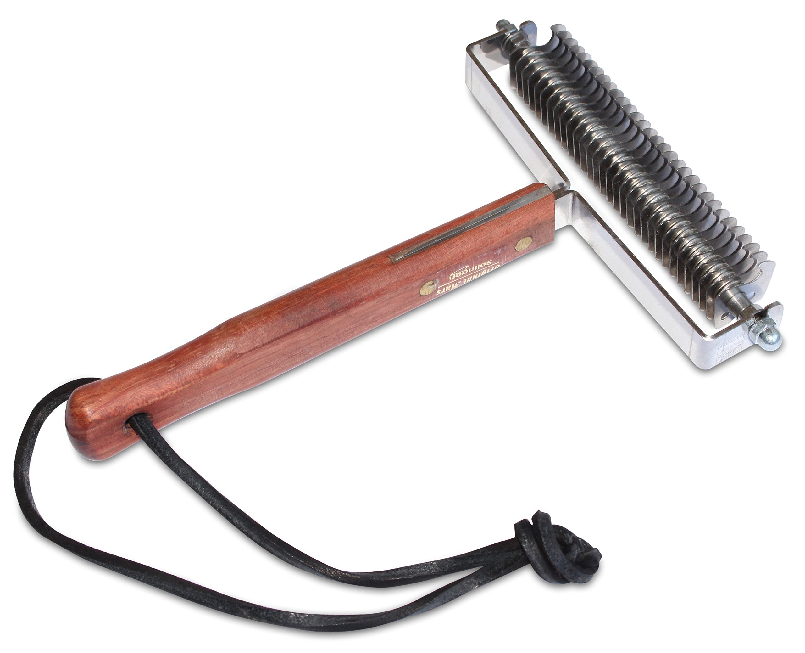 Mars Coat King Triple Wide Dematting Undercoat Grooming Rake Stripper Tool For Horses, Stainless Steel With Wooden Handle, Made In Germany, 30 Blade Heavy Coat