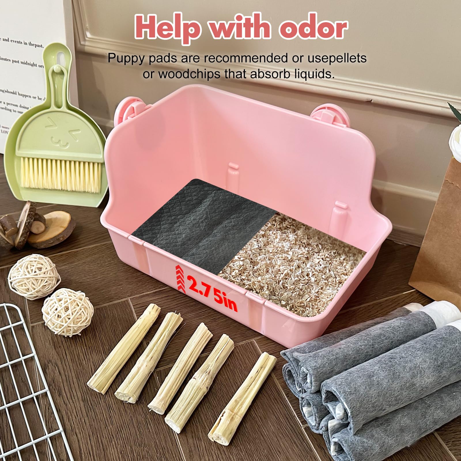 Rubyhome Rabbit Litter Box Bunny Litter Box Guinea Pig Potty Trainer Corner Bedding Pet Potty Pan For Rabbit Guinea Pig Ferret S