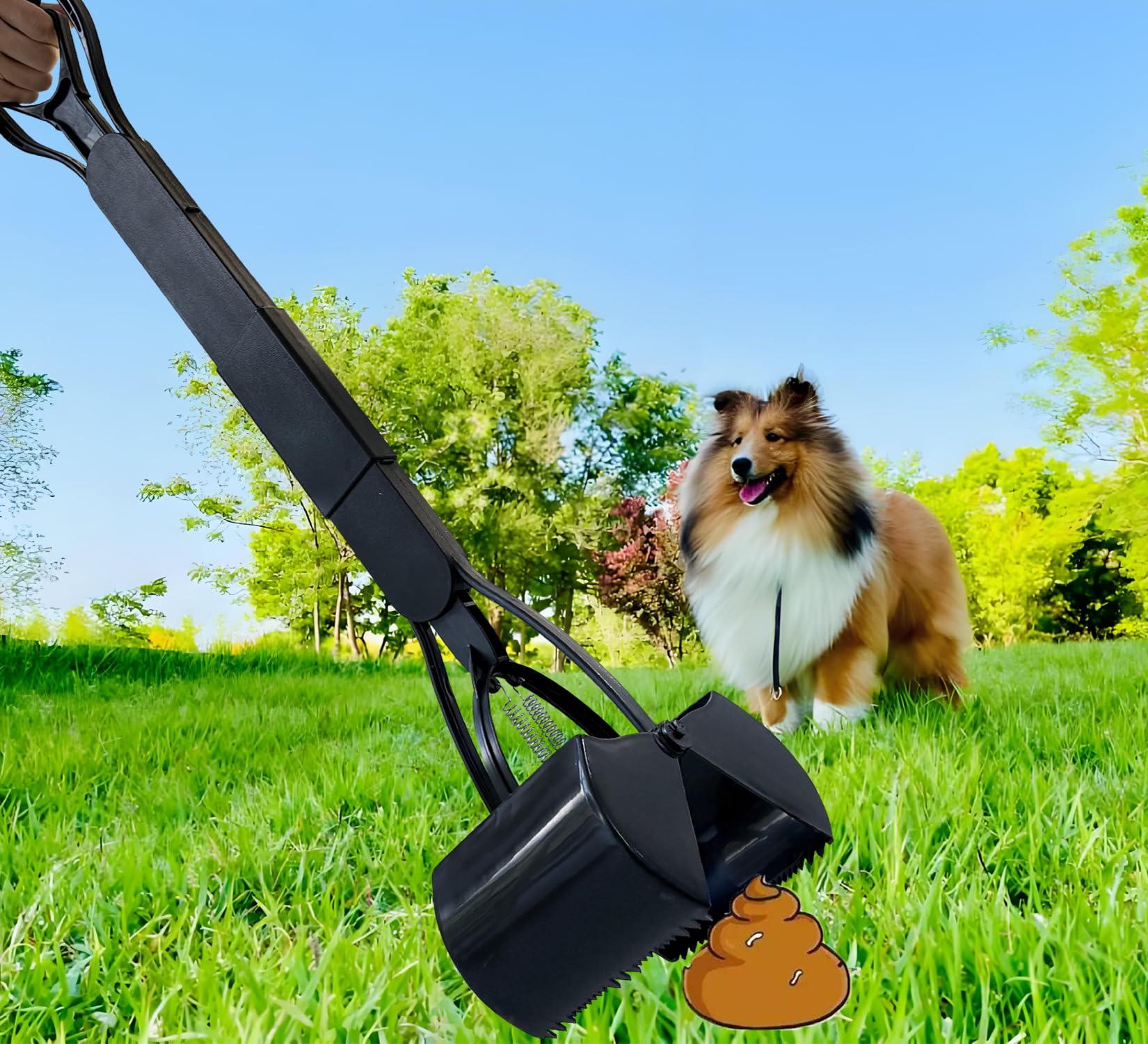 Ienjoyed 32' Dog Pooper Scooper For Small Dog To Large Dog, Heavy Duty Dog Poop Scooper For Yard & Walks, Durable Double Spring