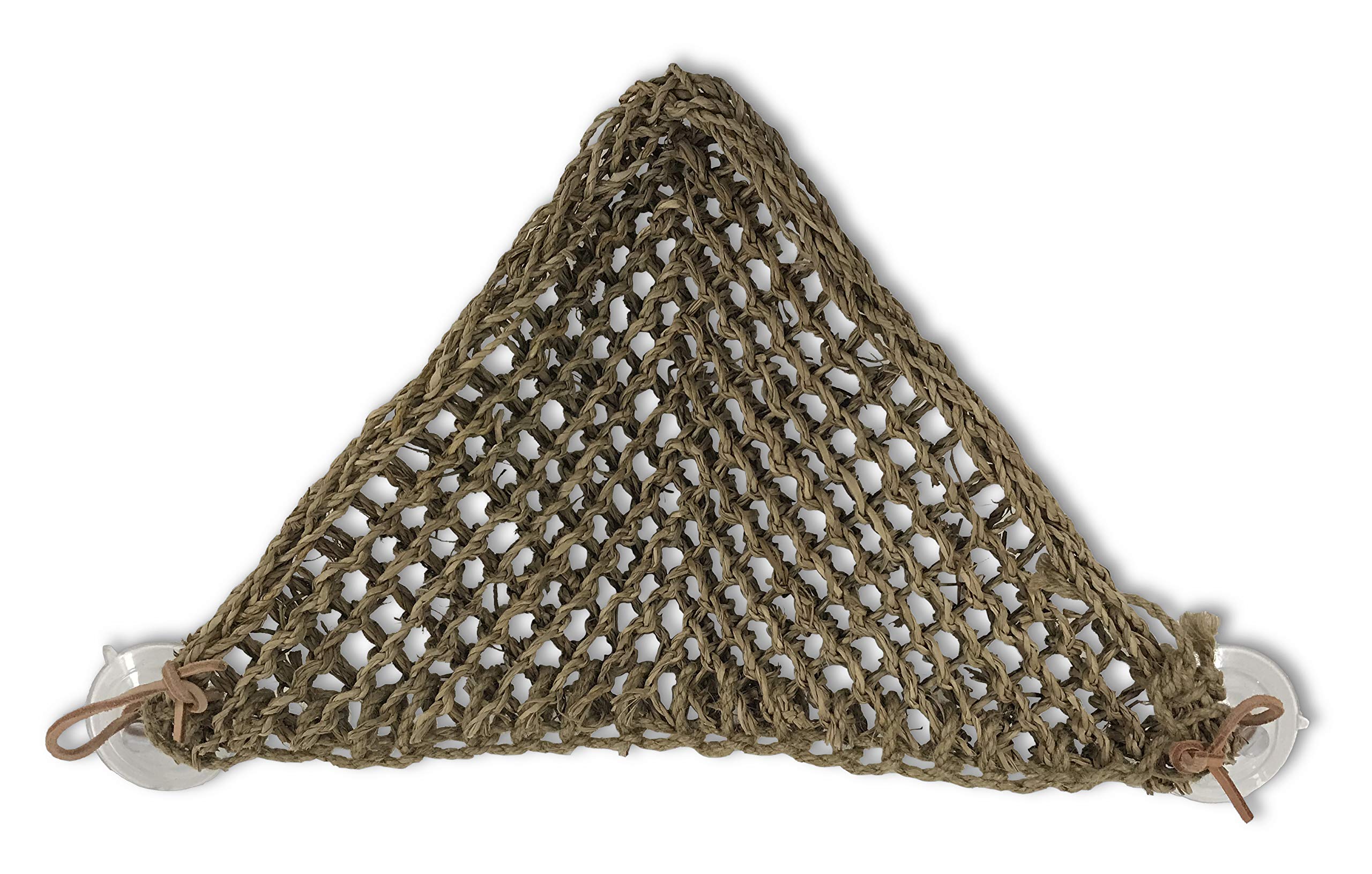 Penn-Plax Reptology Lizard Lounger Corner Triangle - 100% Natural Seagrass Fiber - Great For Bearded Dragons, Anoles, Geckos, Ig