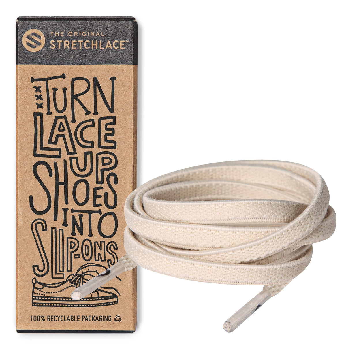 The Original Stretchlace - Flat Elastic Shoelaces, Stretch Shoe Laces For Adult Sneakers, Stylish Shoe Laces For Elderly, Kids, 