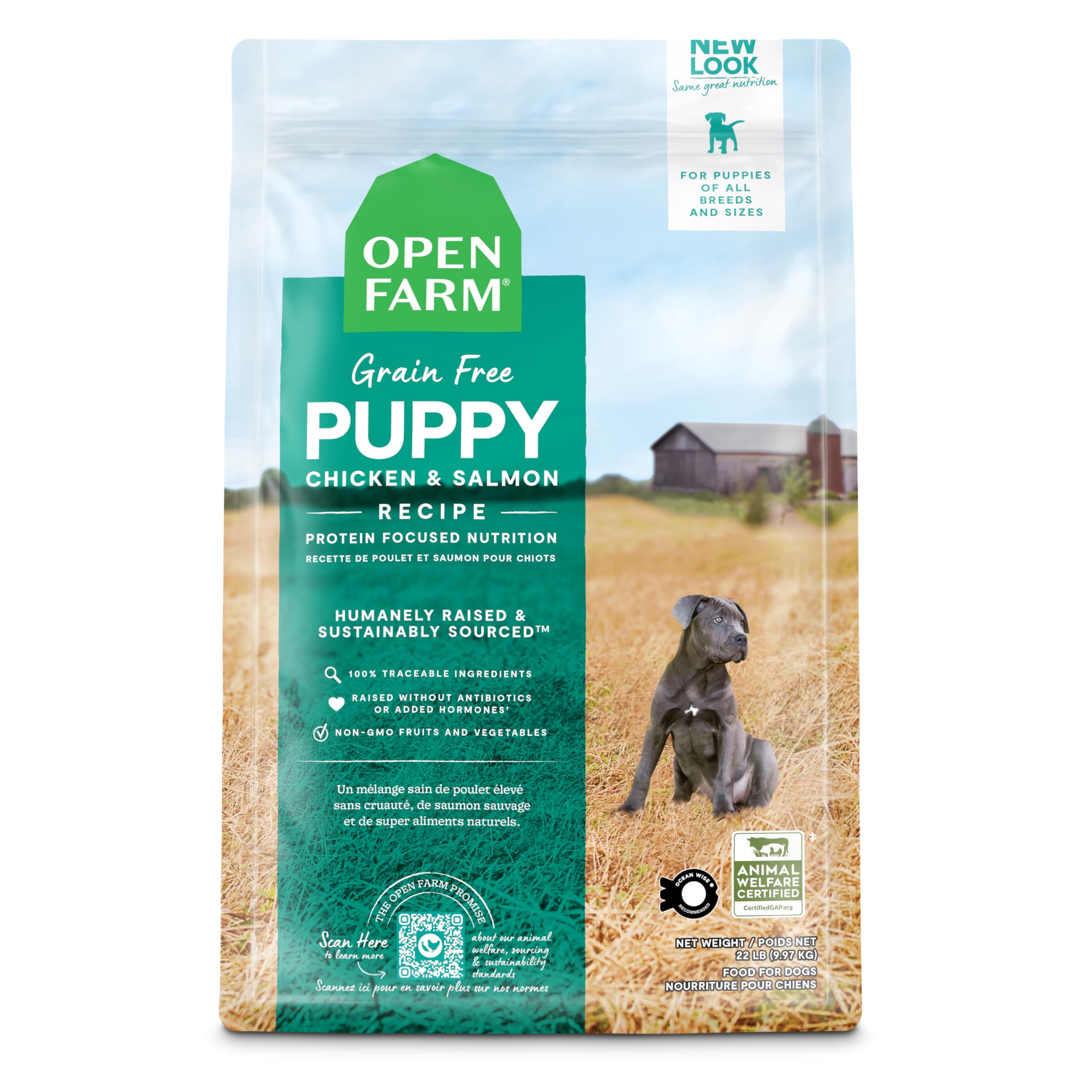 Open Farm Grain-Free Dry Puppy Food with Ethically Sourced Ingredients, Non-GMO Veggies & Superfoods to Support Overall Health, 