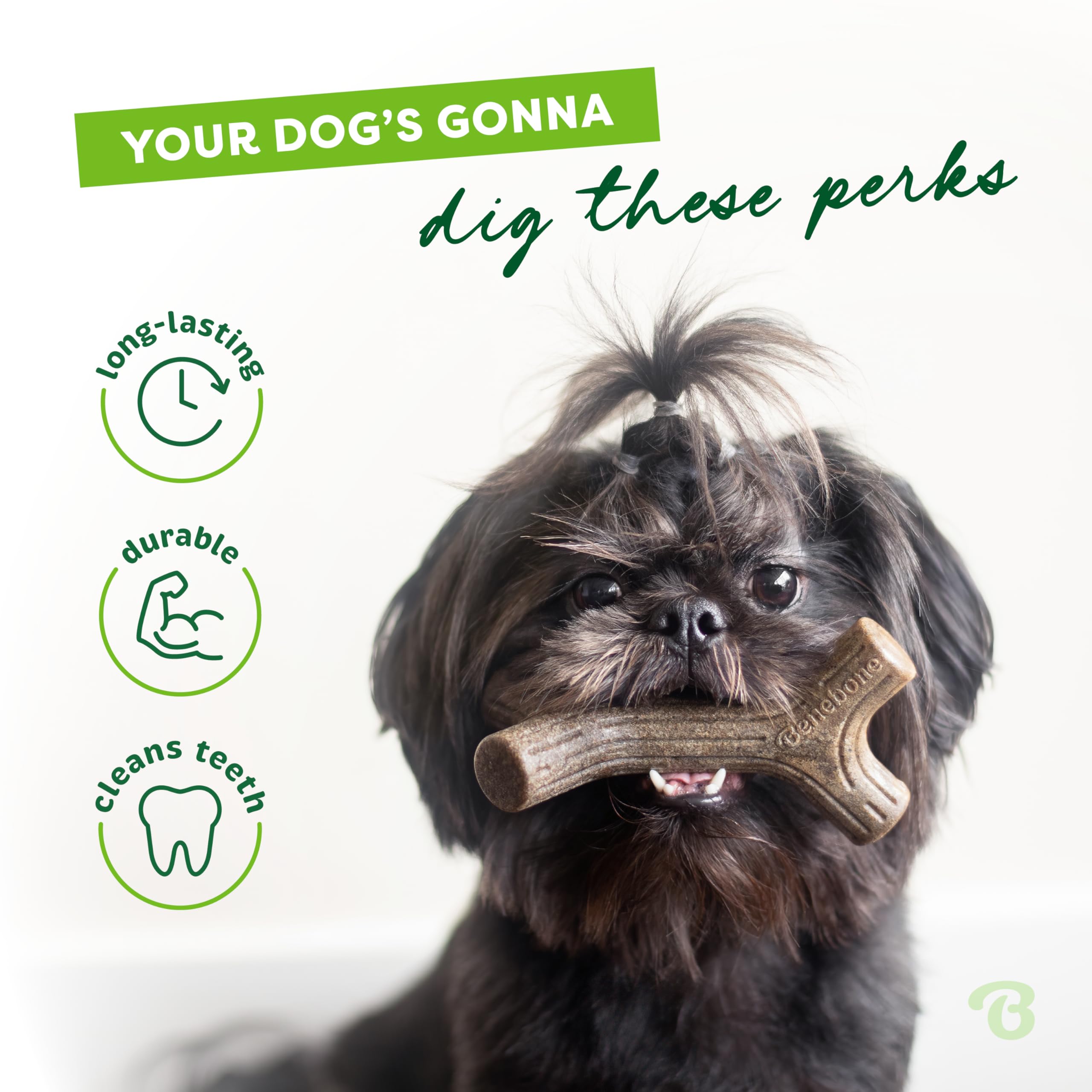 Benebone Bacon Stick Durable Dog Chew Toy For Aggressive Chewers, Real Bacon, Made In Usa, Large