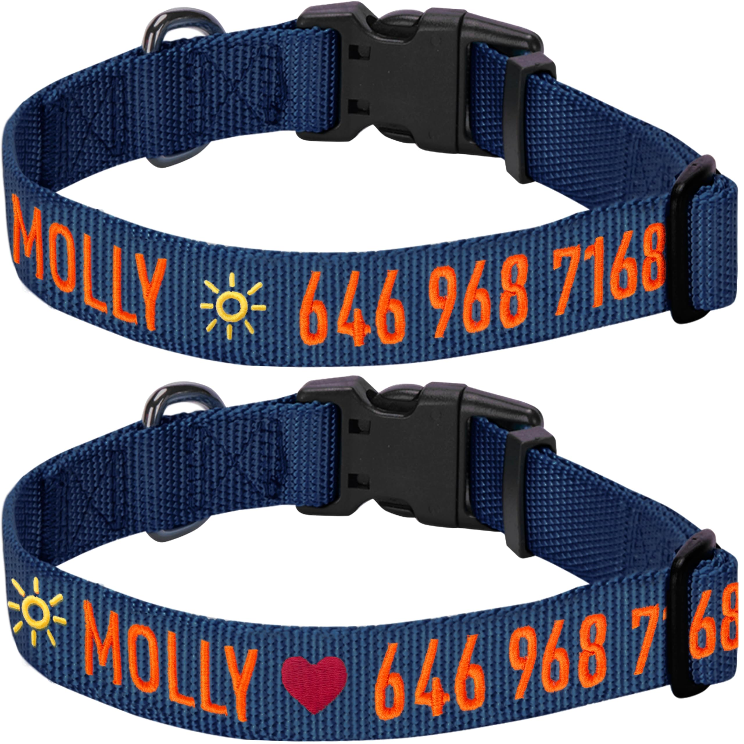 Blueberry Pet Essentials Personalized Dog Collars for Medium Dogs | Adjustable & Personalized Dog Collar with Name Tag - Embroid