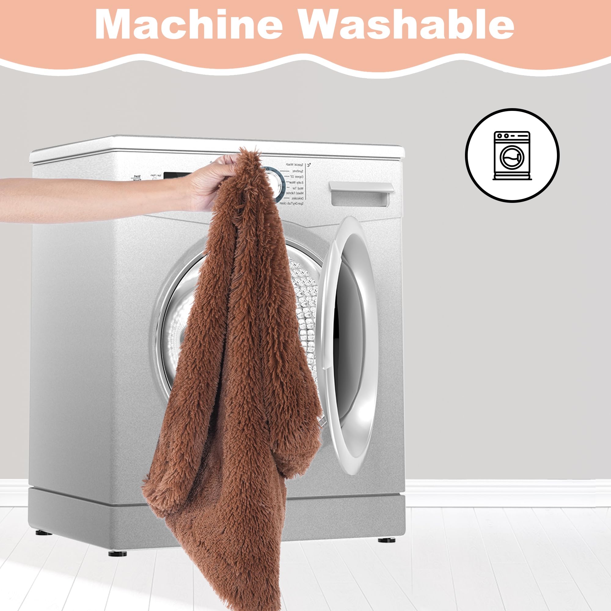 Bedfolks Waterproof Crate Pad, Plush Faux Fur Kennel Bed For Extra Large Dogs, Removable Cover, Fluffy Washable 41''X27'', Solid