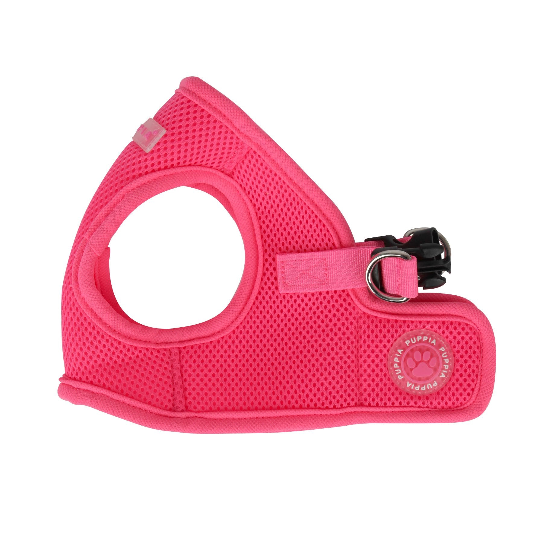 Puppia Neon Soft Vest Harness Step-in No Choke No Pull Walking Training for Small and Medium Dog, Pink, X-Small