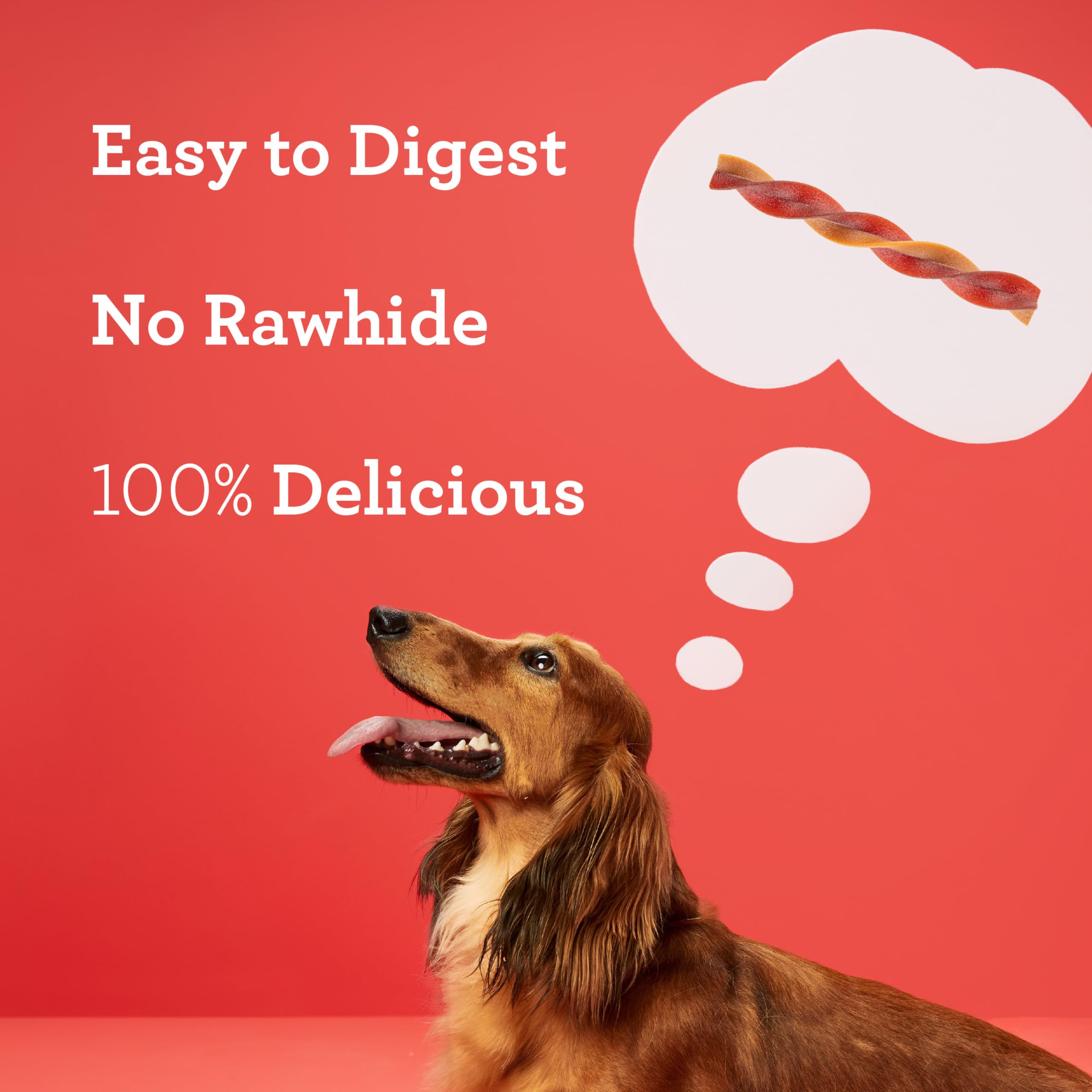 Dreambone Triple Flavor Swirlz No Chicken Added for Dogs, 25 Count, Treat Your Dog to Easy-to-Digest Rawhide-Free Chews Made wit