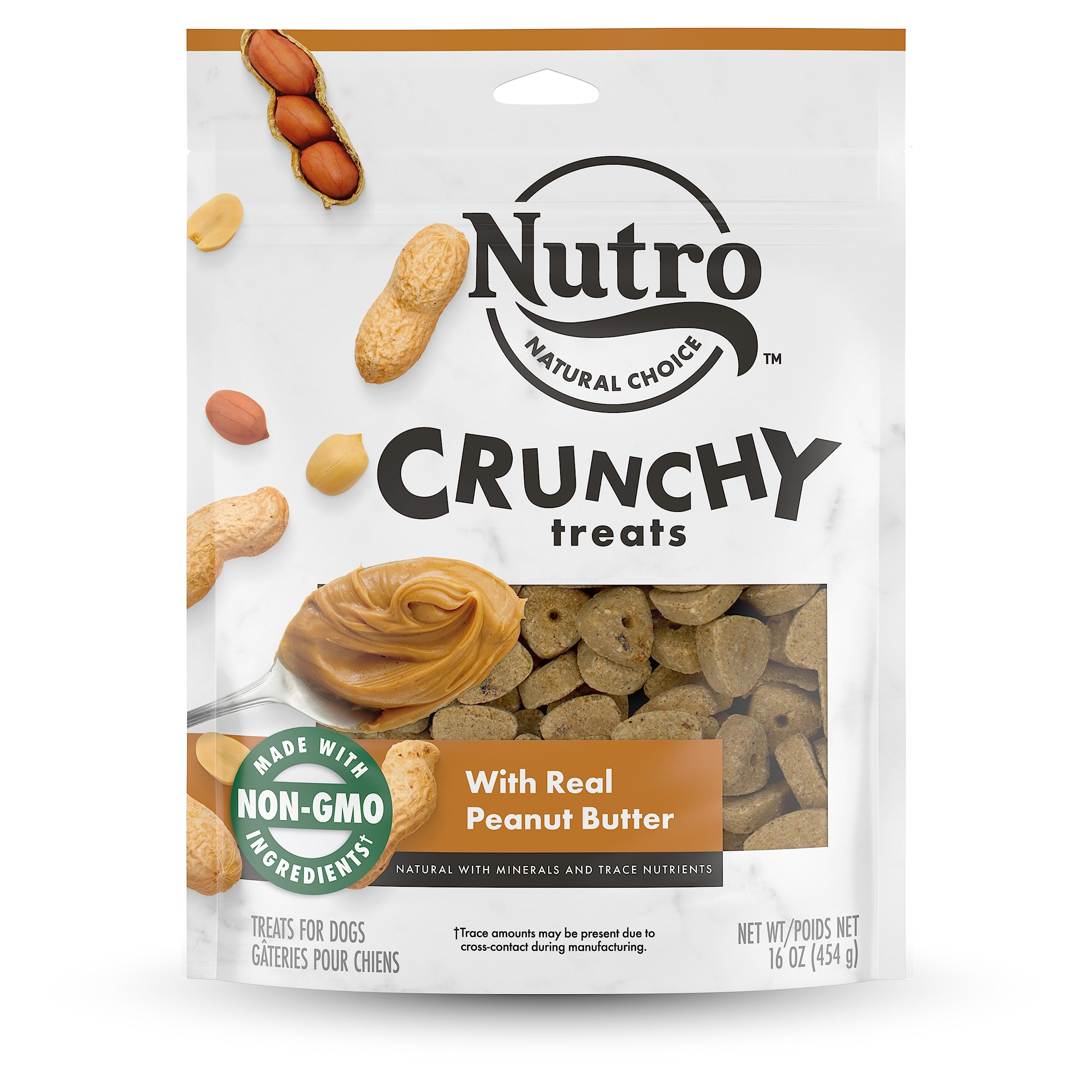 NUTRO Crunchy Dog Treats with Real Peanut Butter, 16 oz. Bag
