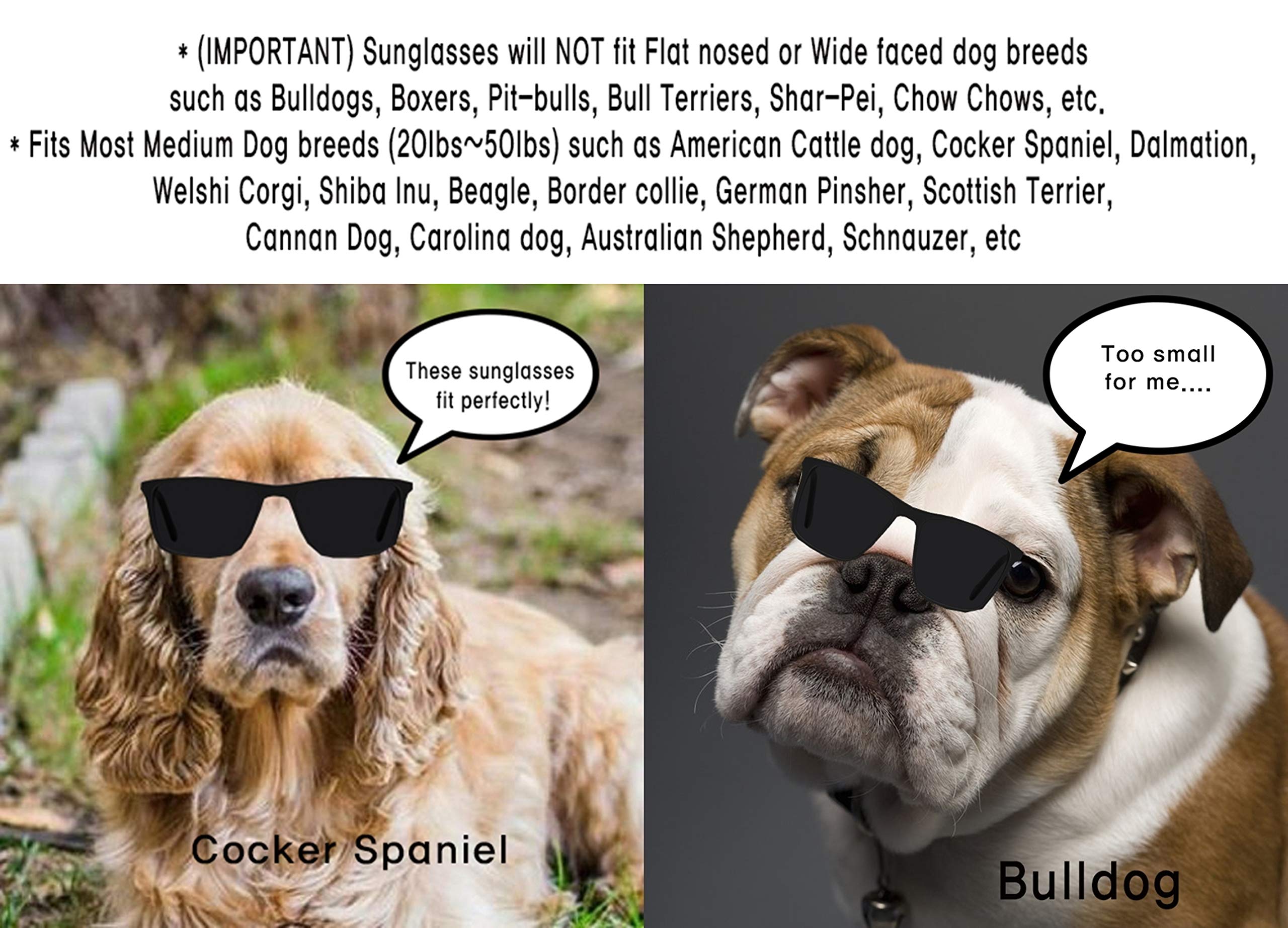 G003 Dog Pet Heart Shape Costume Prop Glasses Medium Breeds 20Lb-40Lbs (Heart Black-Clear Lens)