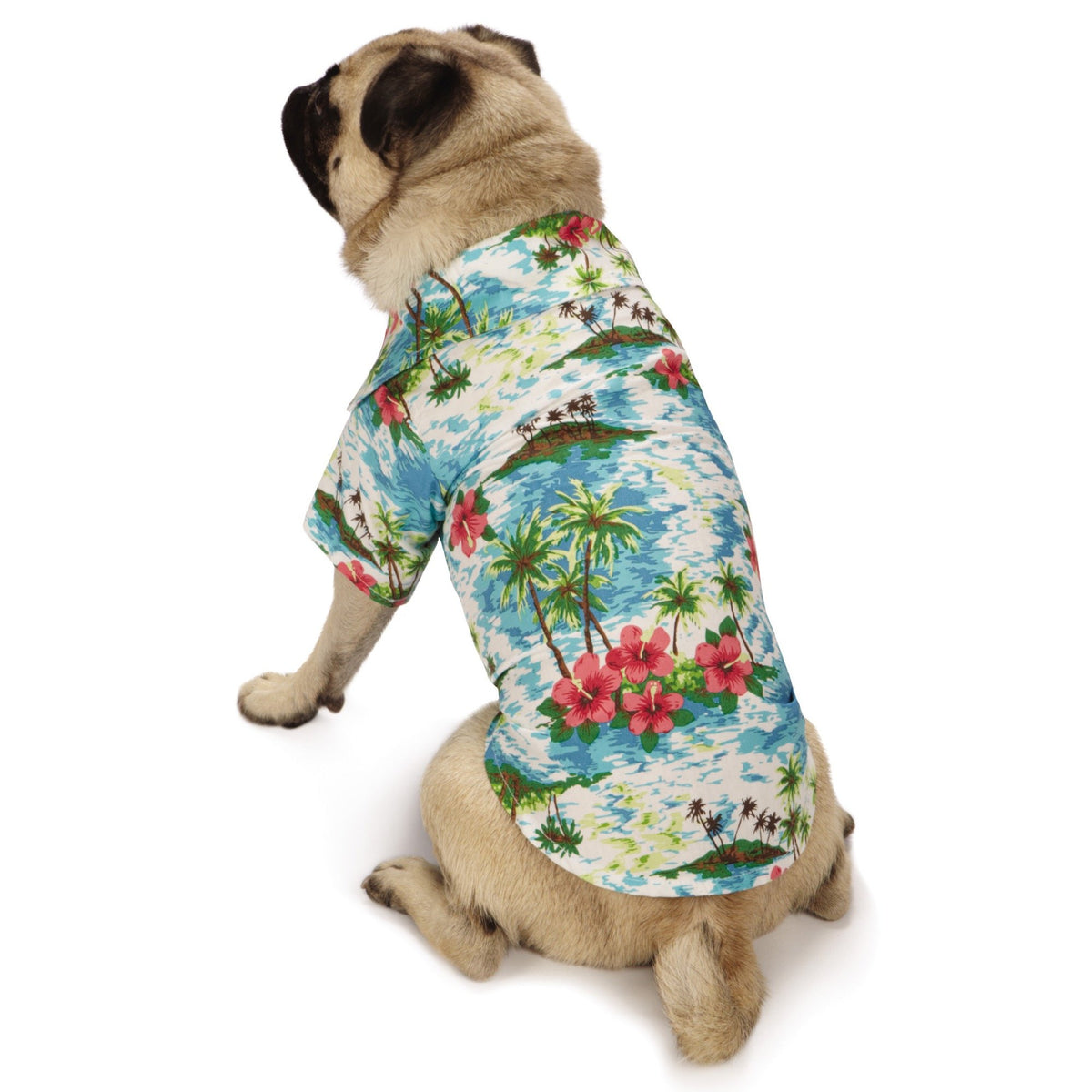 Casual Canine Hawaiian Breeze Camp Shirt, Large, Blue