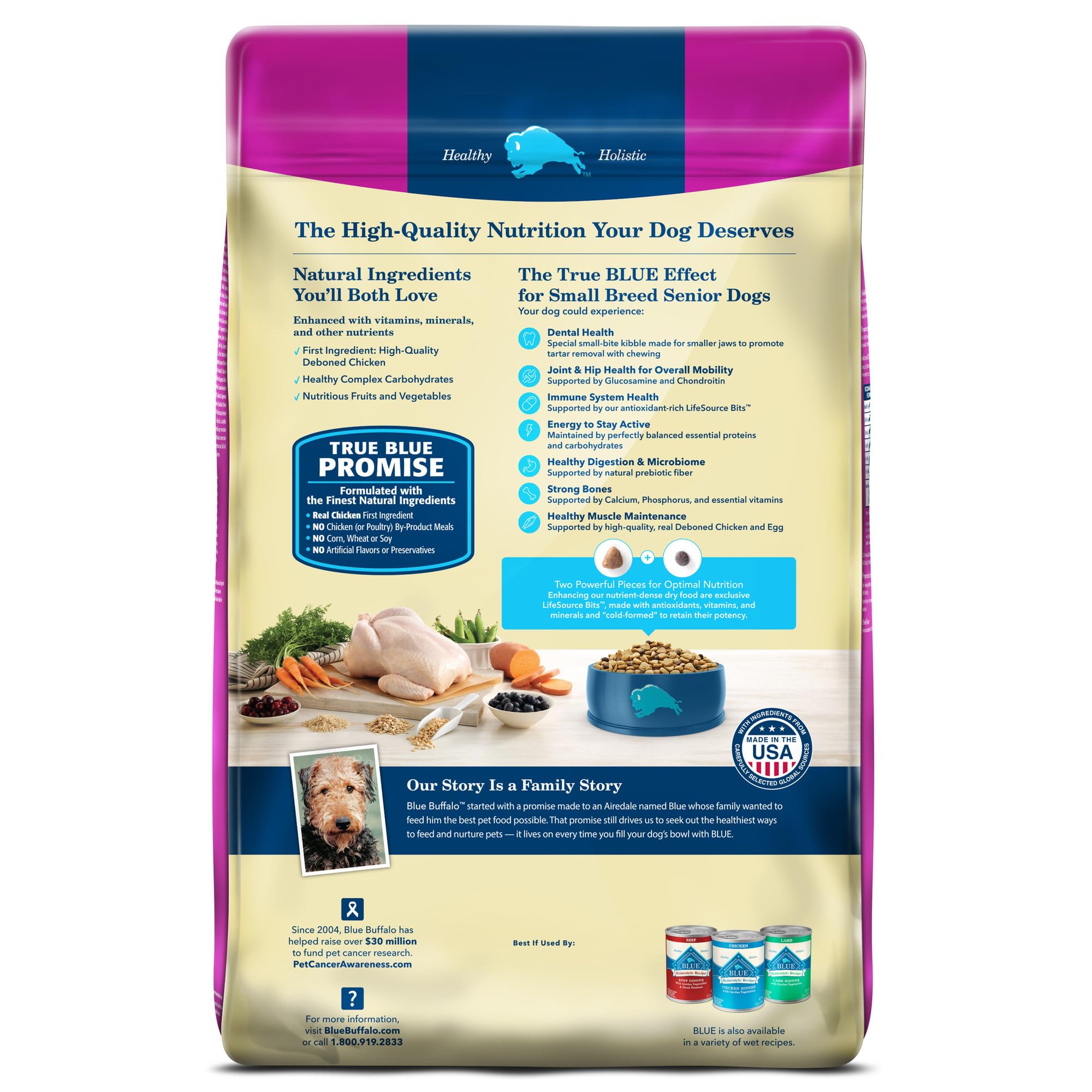 Blue Buffalo Life Protection Formula Small Breed Senior Dry Dog Food, Supports Joint Health and Immunity, Made with Natural Ingr