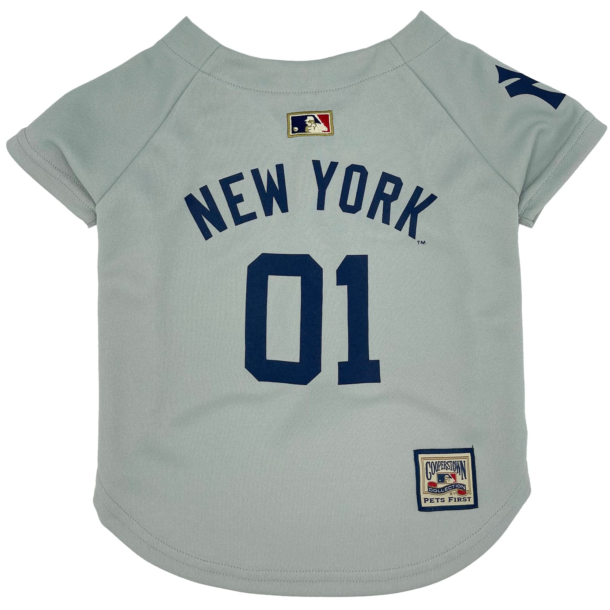 MLB New York Yankees Vintage Throwback Jersey for Dogs & Cats in Team Color. Comfortable Polycotton Material, Small