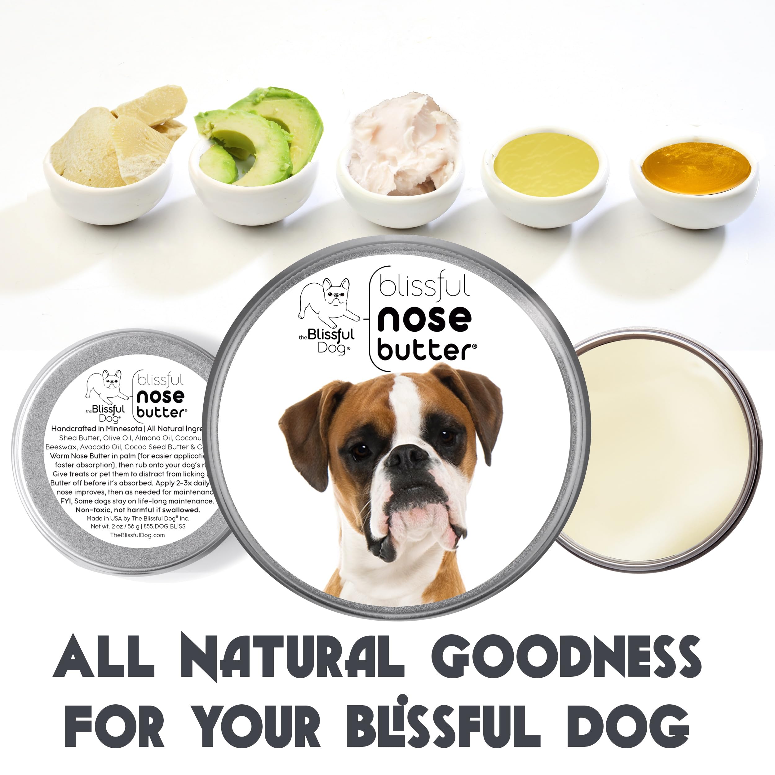 The Blissful Dog Fawn Boxer Unscented Nose Butter, 8-Ounce