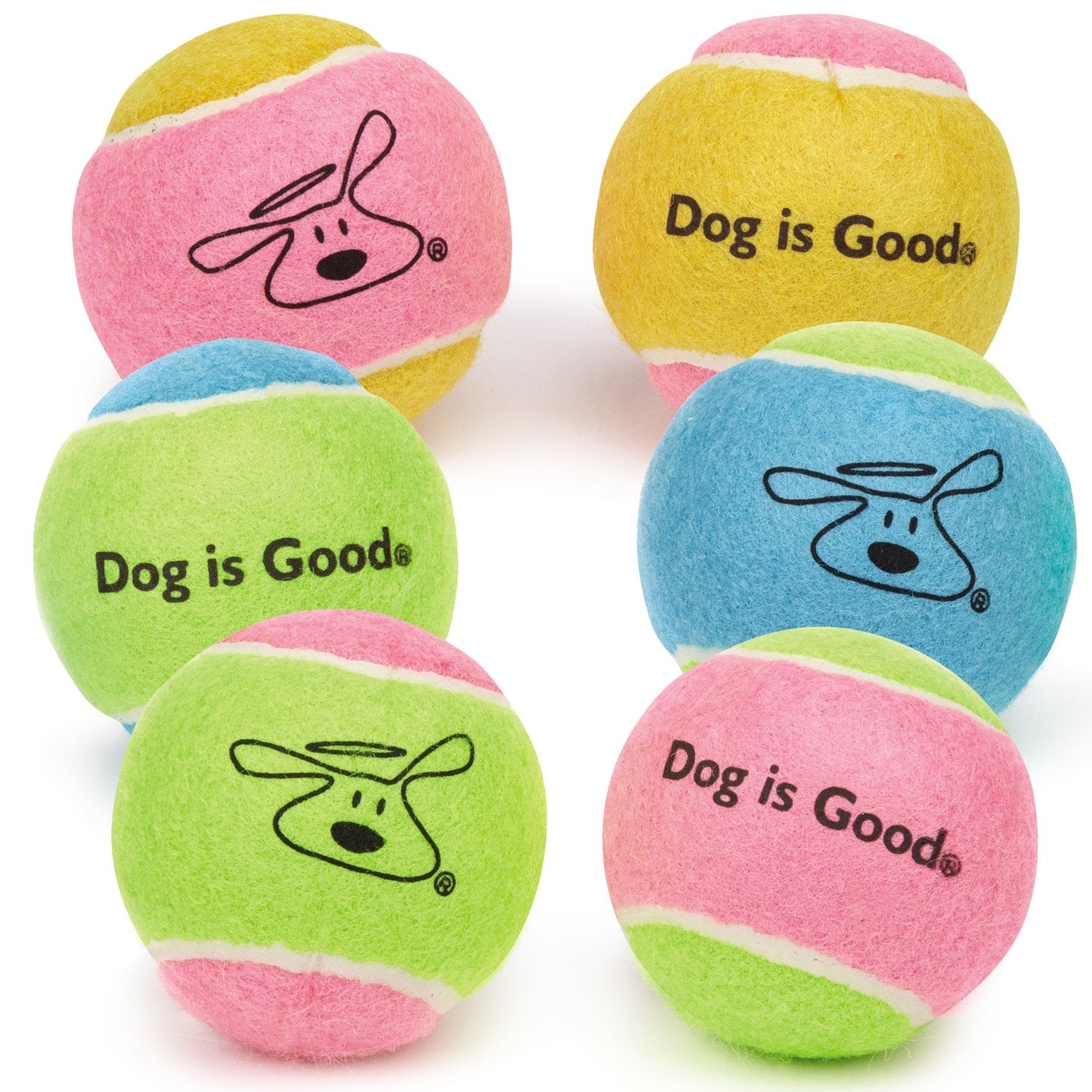 Dog Is Good Tennis Balls For Dogs, 6-Packs