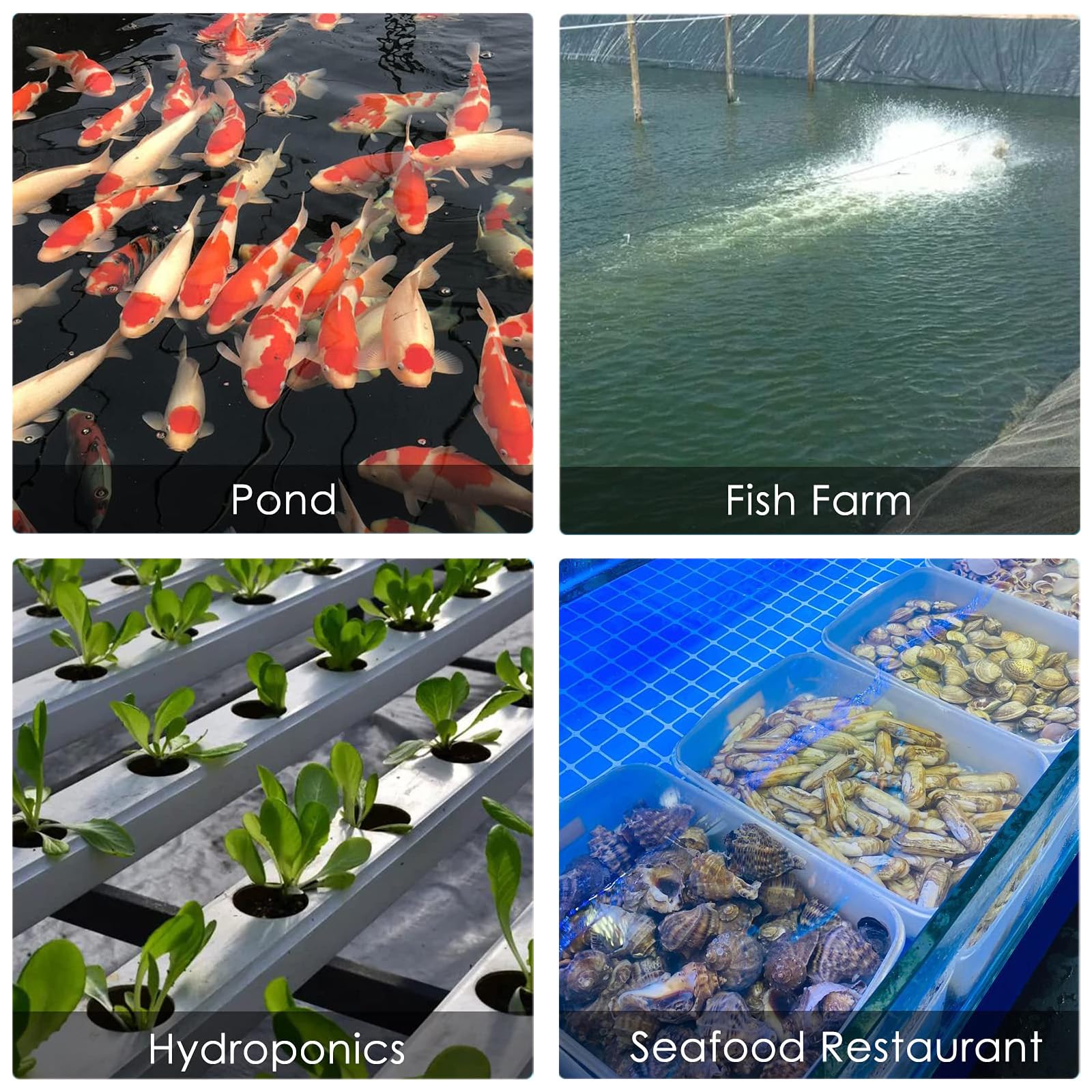 FUMAK Aquarium Air Pump - 1780GPH, 100W Hydroponic Aerator for Fish Tanks and Ponds, Durable Aluminum Construction