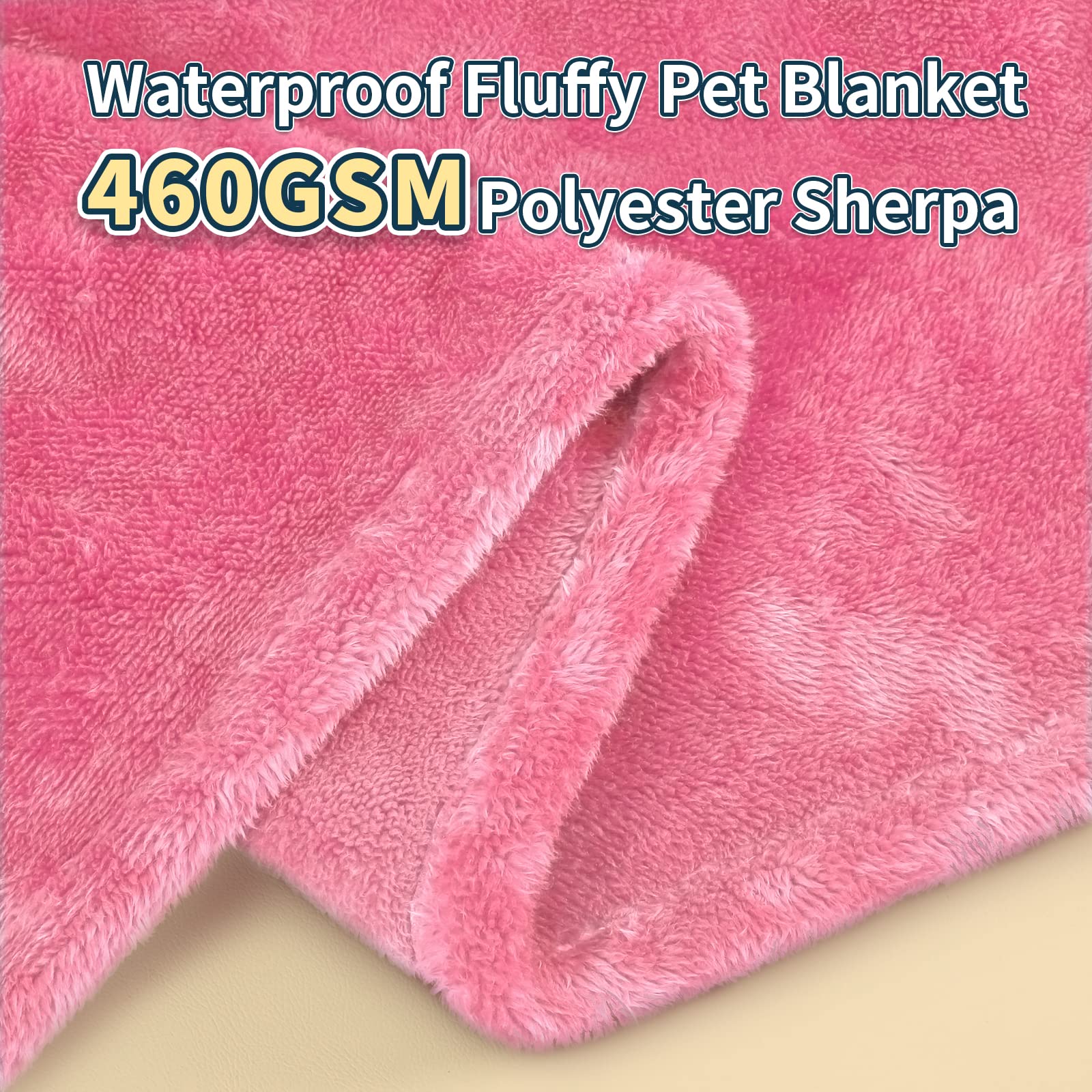 Macevia Waterproof Dog Blanket, Fluffy Soft Pet Blankets For Dogs And Cats, Plush Throw Furniture Protector Cover For Sofa Couch Bed (60X80 Inch, Pink)