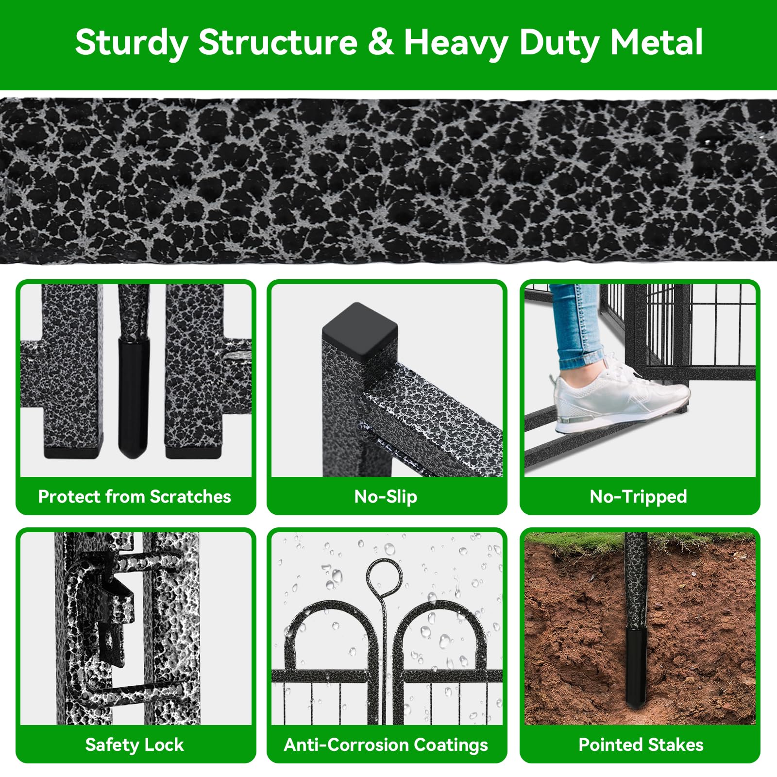 Dog Playpen Outdoor 12 Panels Heavy Duty Dog Fence 40'' Height Anti-Rust With Doors Portable For Rv Camping Yard, Total 27Ft, 58