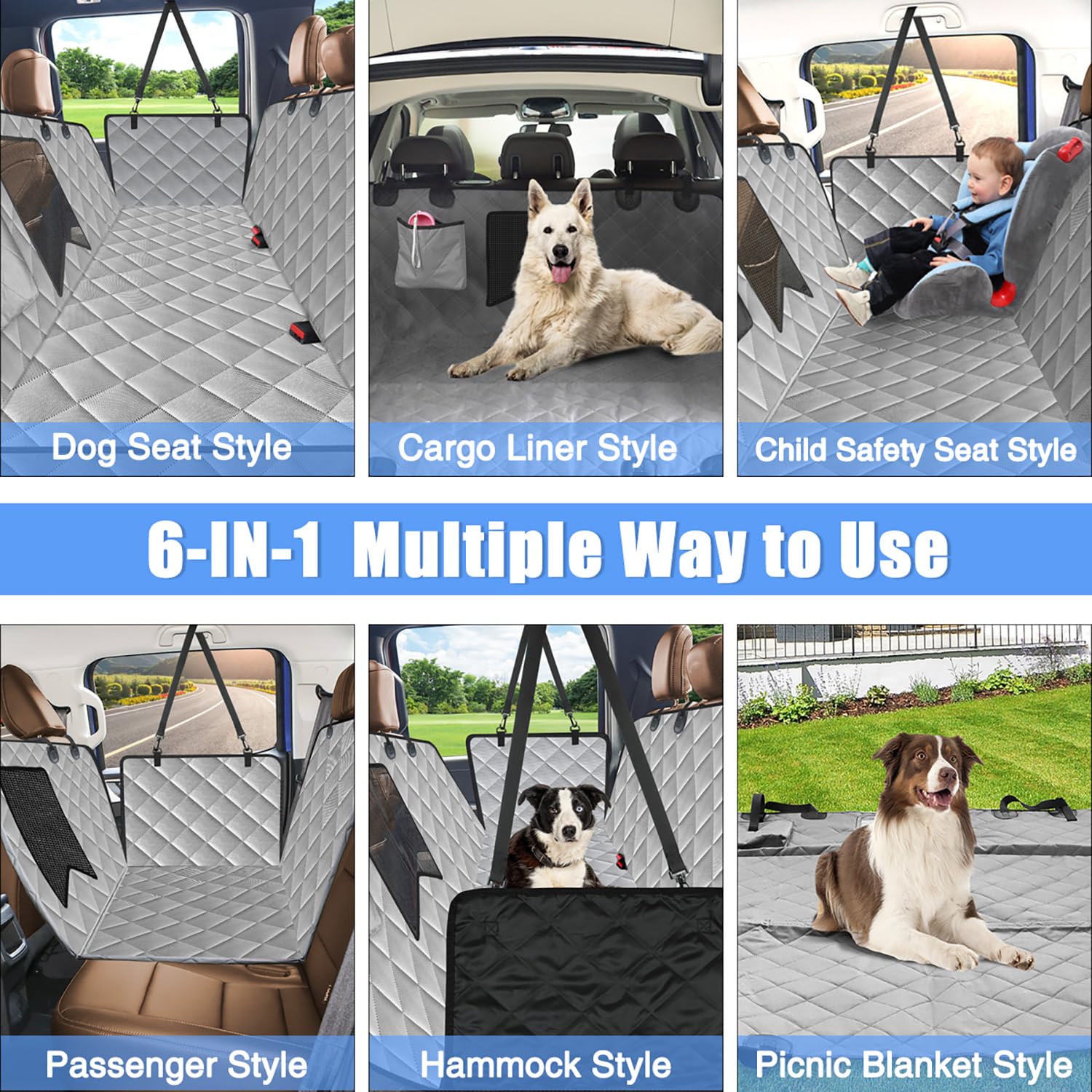 Kytely Dog Car Seat Cover Xl, Heavy Duty Dog Seat Cover For Back Seat, 100% Waterproof Nonslip Hammock For Car With Side Flap, S