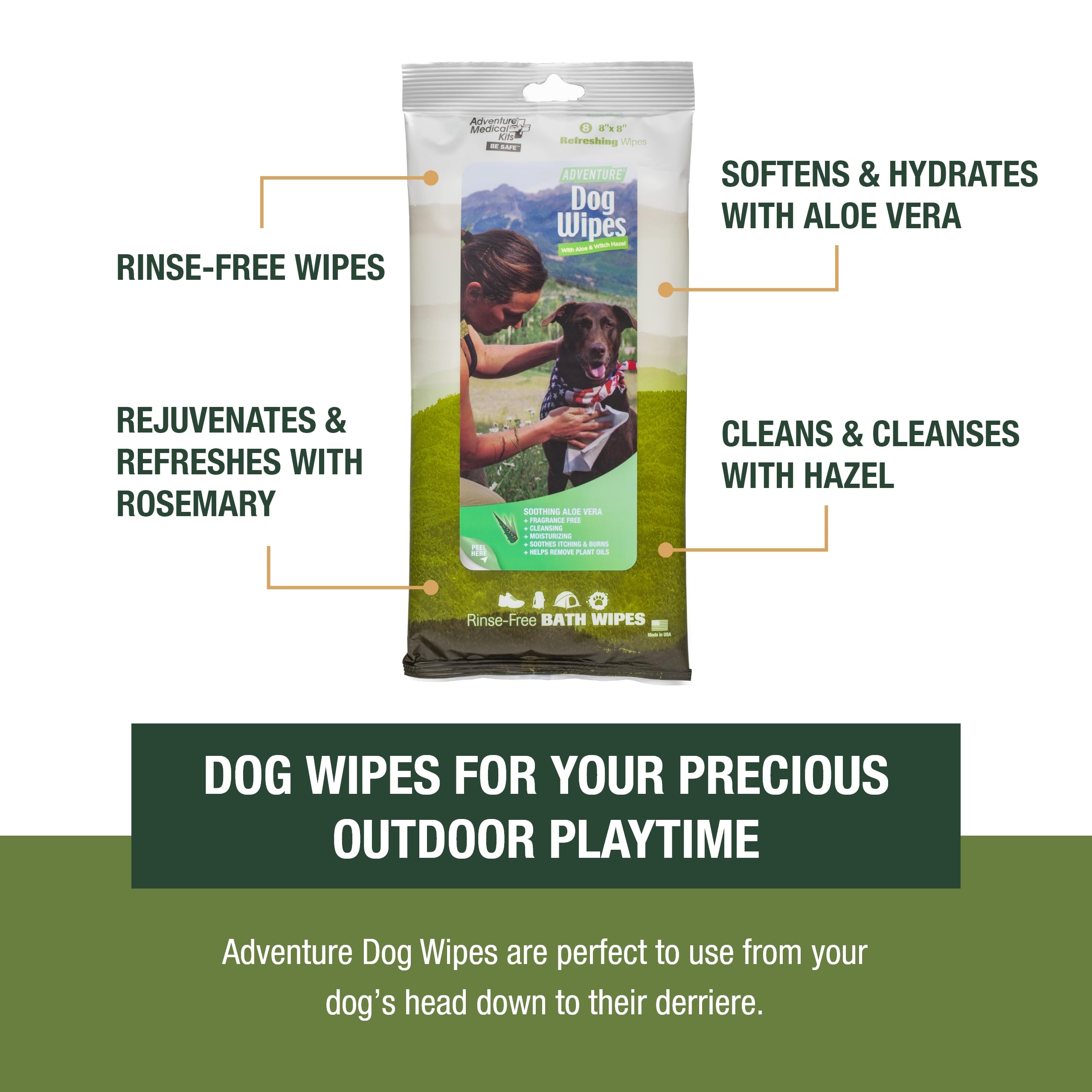 Adventure Medical Kits Dog Wipes - (Pack Of 4)