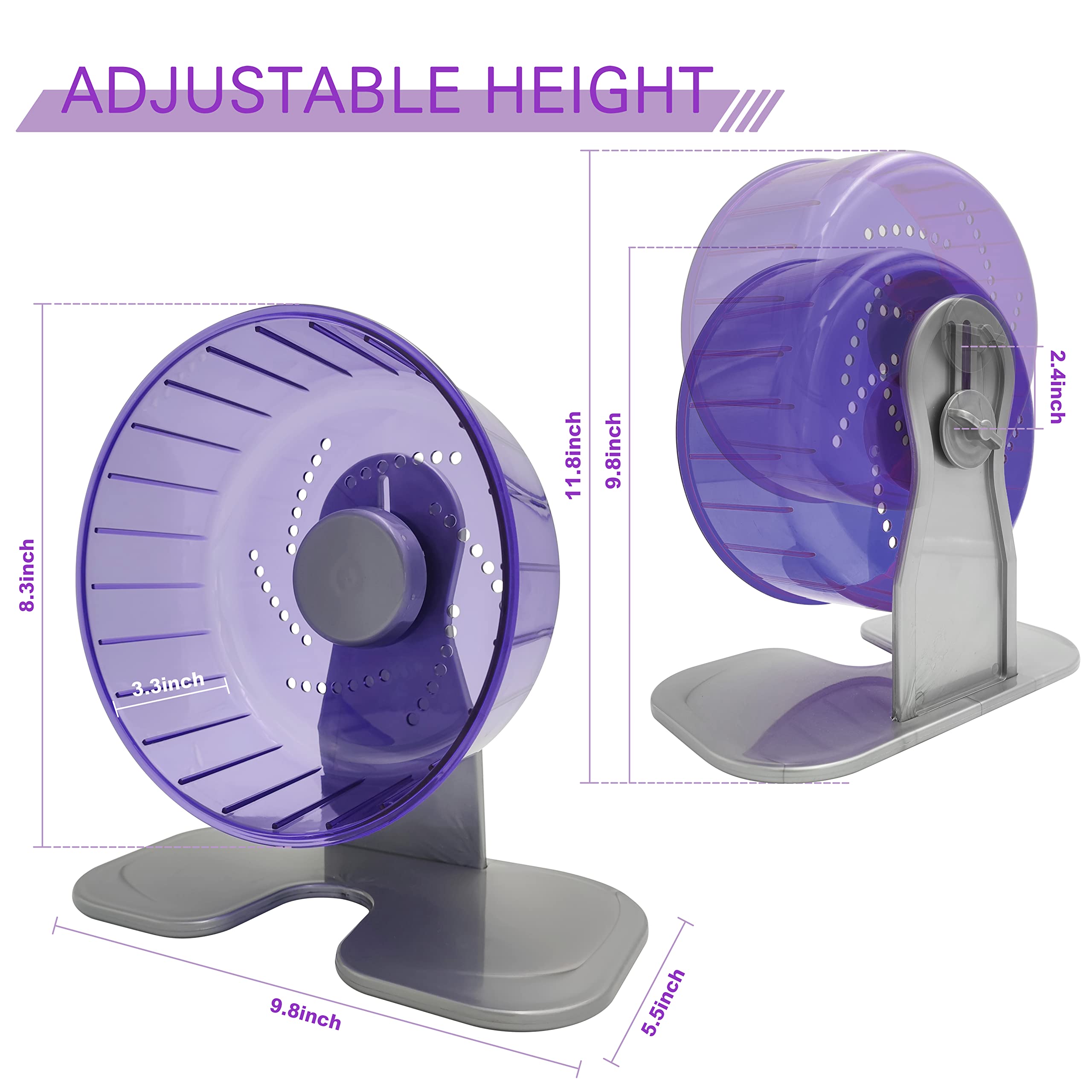 Petest Hamster Exercise Wheel, Silent Spinner Hamster Running Wheels, Diameter 8.3 Inch, Purple
