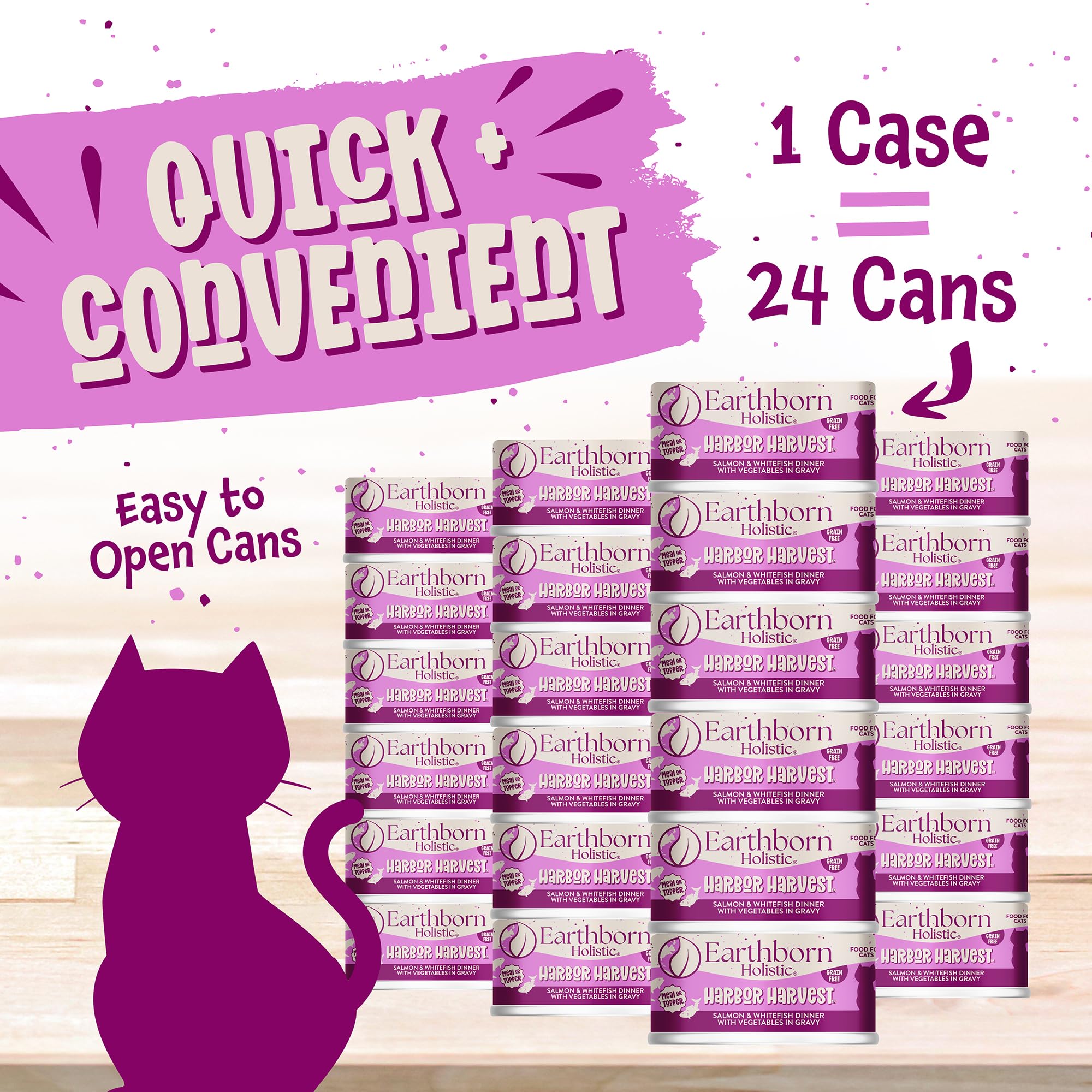Earthborn Holistic Harbor Harvest Grain-Free Moist Cat Food (Case of 24)