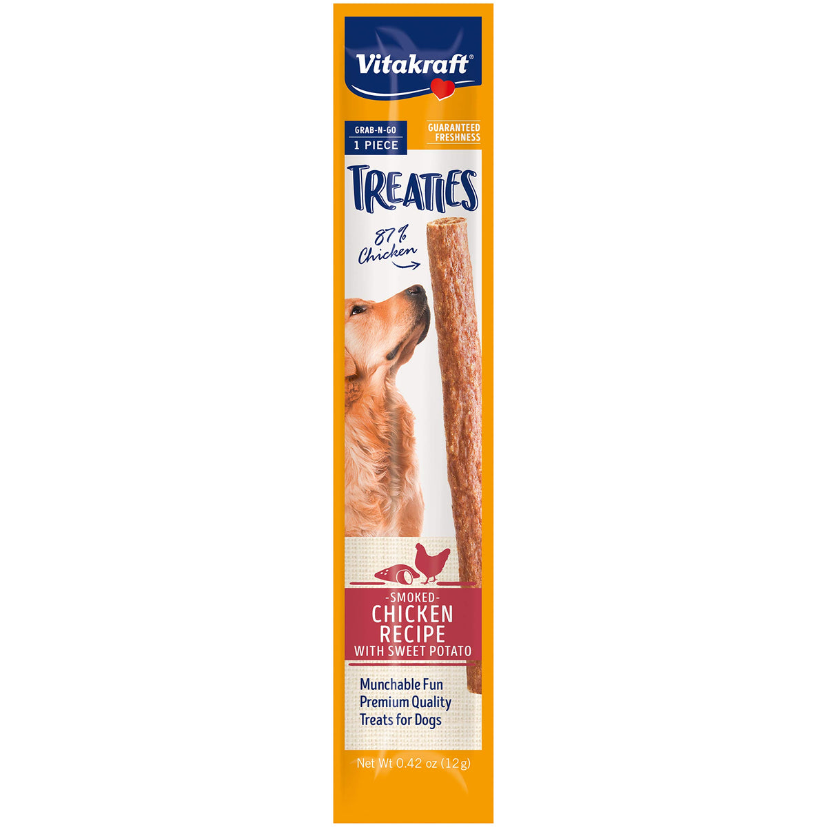 Vitakraft Treaties Dog Chew Sticks - Soft Dog Jerky Treats - Dog Chews No Rawhide (Chicken With Pumpkin, 1 Stick)