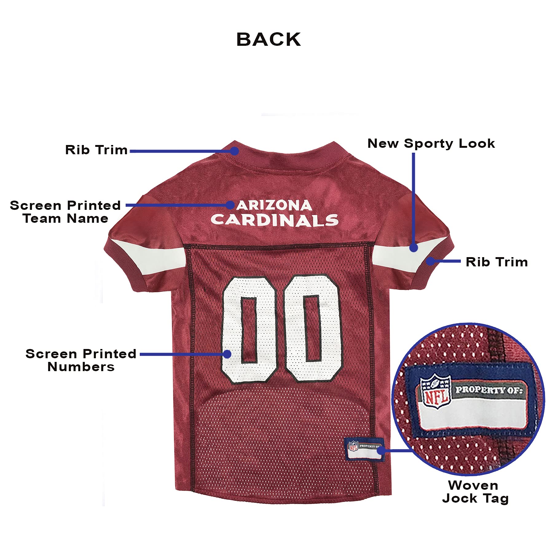 Nfl Arizona Cardinals Dog Jersey, Size: X-Small. Best Football Jersey Costume For Dogs & Cats. Licensed Jersey Shirt.