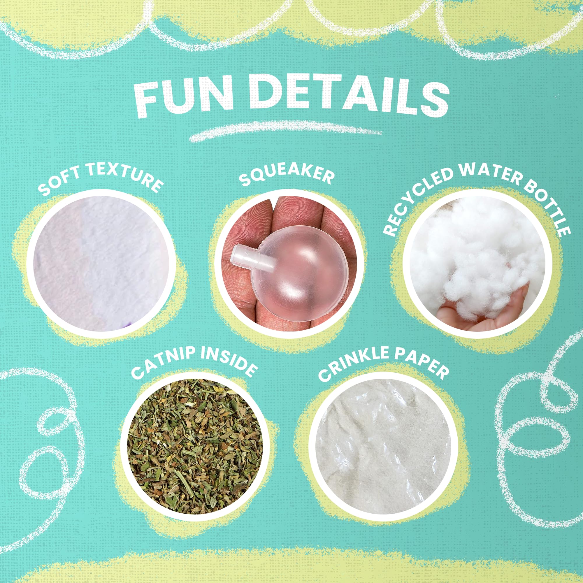 Snugarooz Kitty Llamaste Cat Toy With Catnip Inside And Repair Patch - Crinkle ?Eco Friendly - Engaging And Fun - Made From Recycled Water Bottle