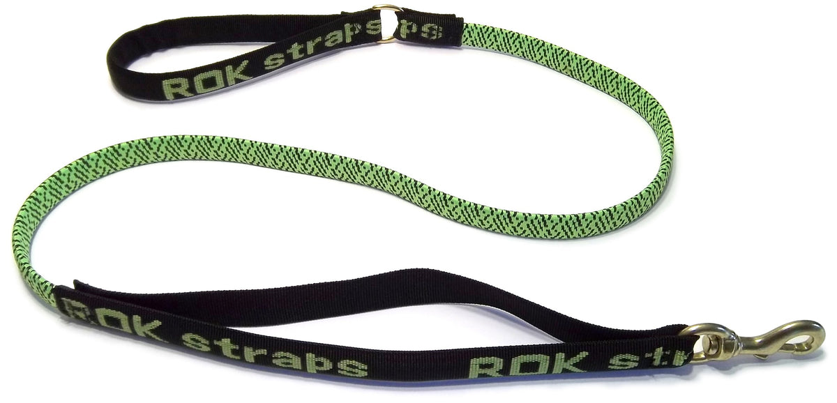 Rok Straps Large Leash, Green And Black