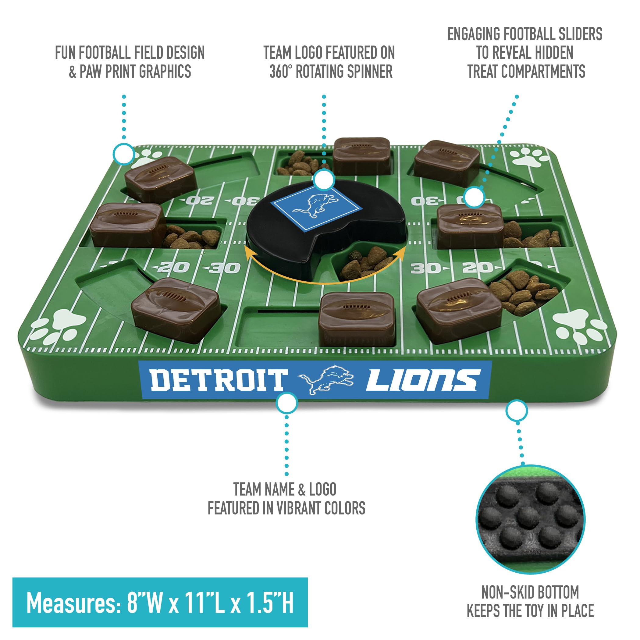 Pets First Nfl Detroit Lions Puzzle Toy, Puzzle Treat Dog Toy, Interactive Dog Treat Toy, Dog Puzzle