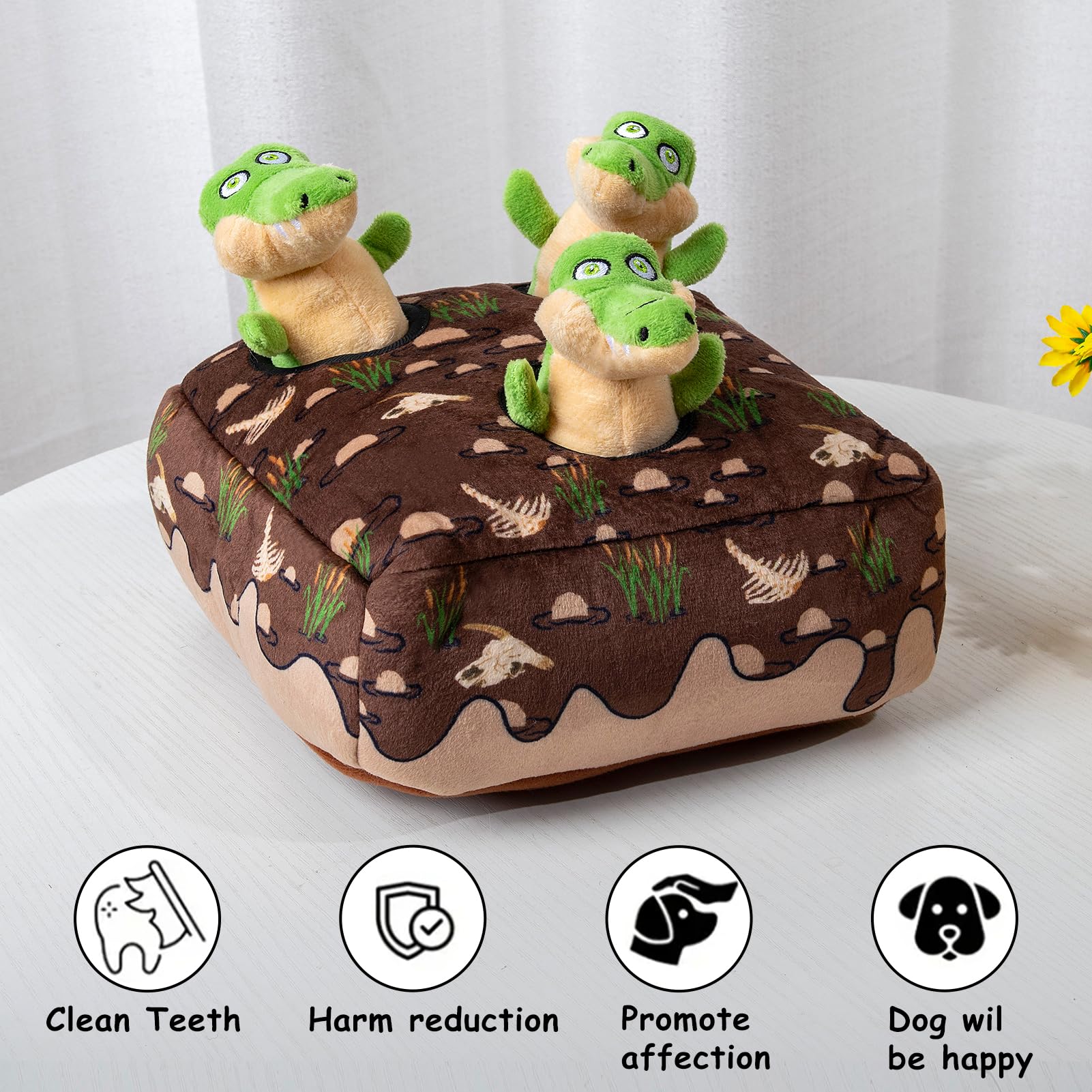 Hollypet Squeaky Dog Toy, Interactive Plush Hide and Seek Dog Toys for Small Medium Sized Dogs and Non-Aggressive Chewers, Puppy