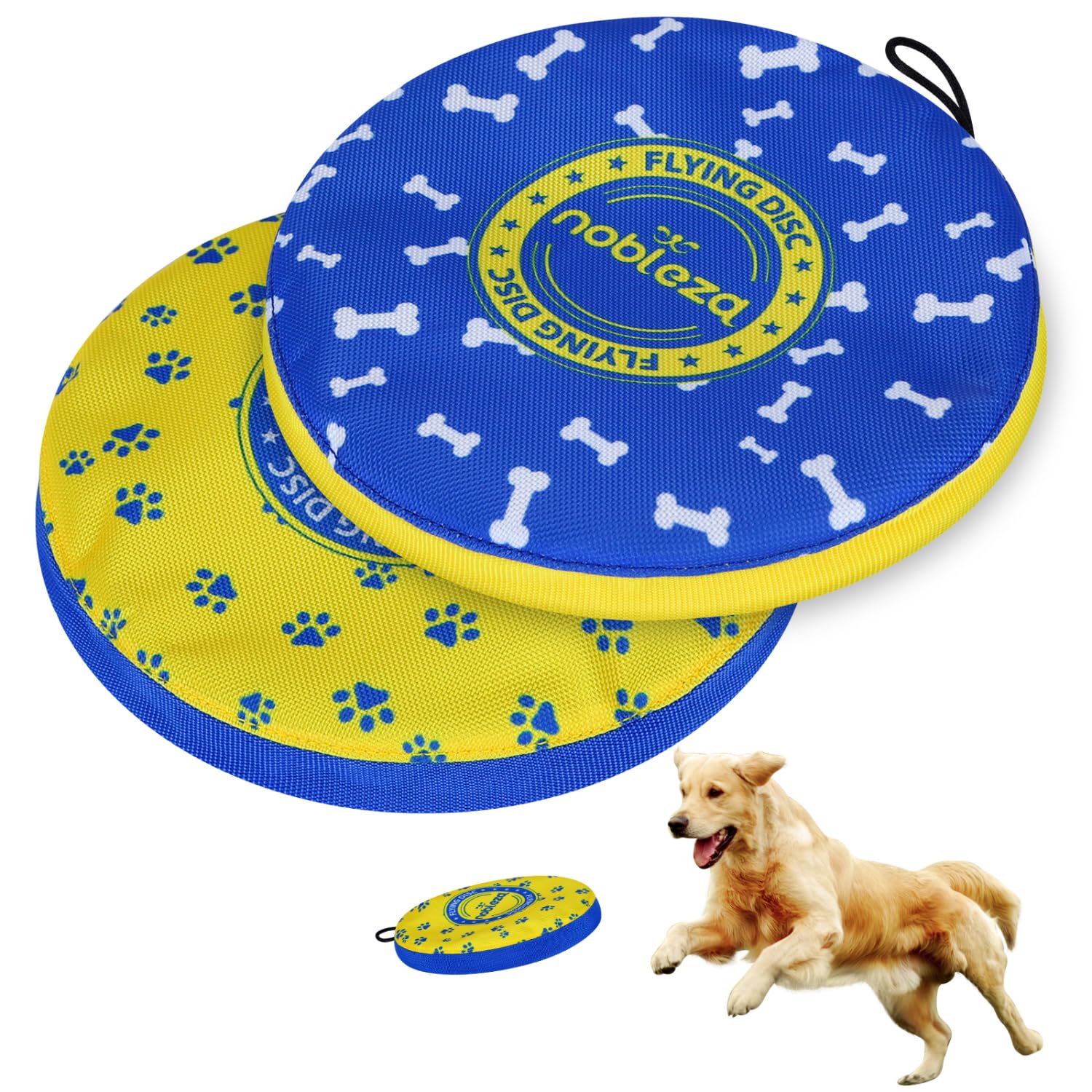 Nobleza 2 Pack Dog Flying Disc, Floatable Dog Disc Toy For Long-Distance Flies And Floats, Lightweight Soft Flying Discs Toy For