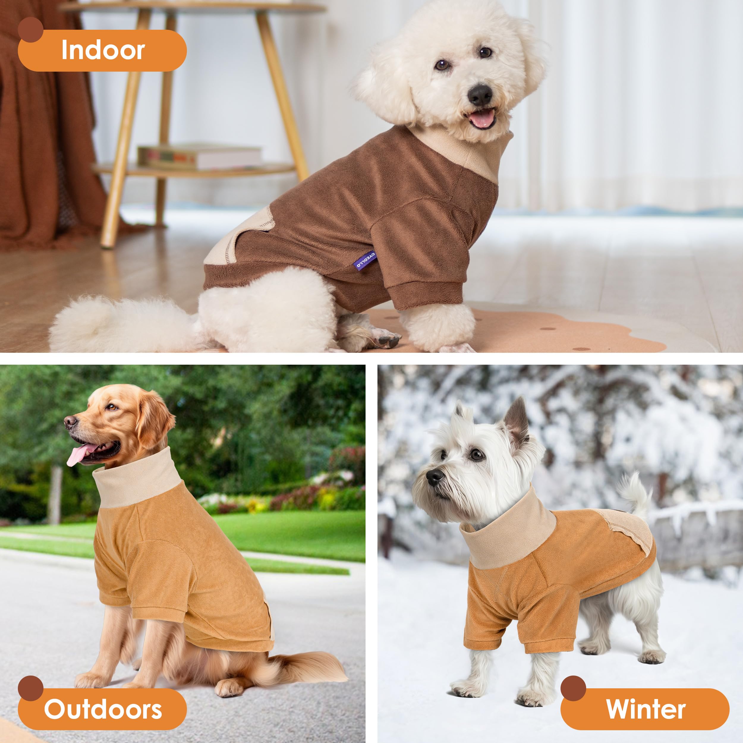 Cyeollo 2 Pack Dog Sweaters For Large Dogs, Soft Turtleneck Large Dog Sweaters Male Female, Warm Dog Sweatshirt, Stretchy Comfor