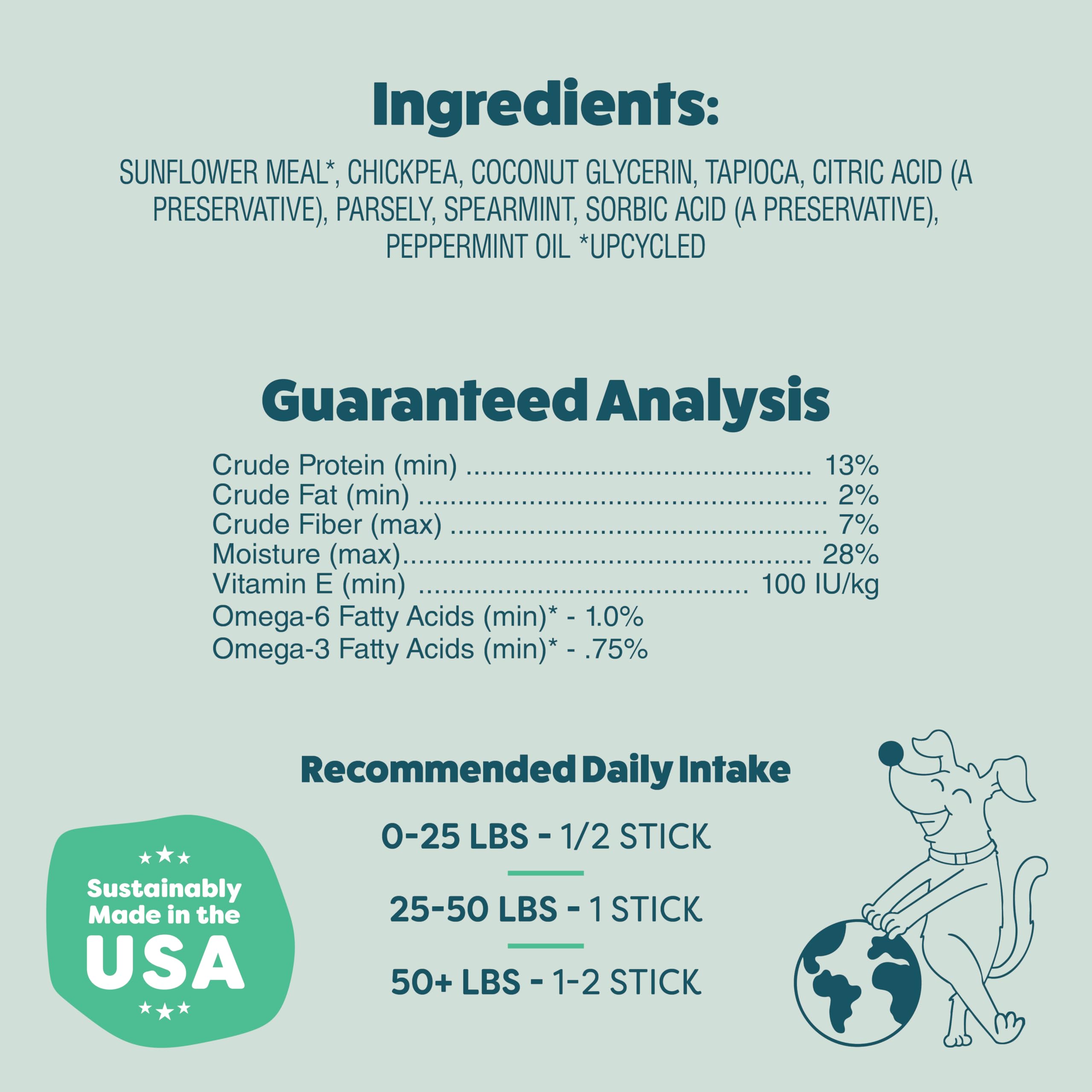Shameless Pets Dental Chews for Dogs, Mighty Mint Dental Sticks, Healthy Treats for Teeth Cleaning & Fresh Breath - Free from Gr