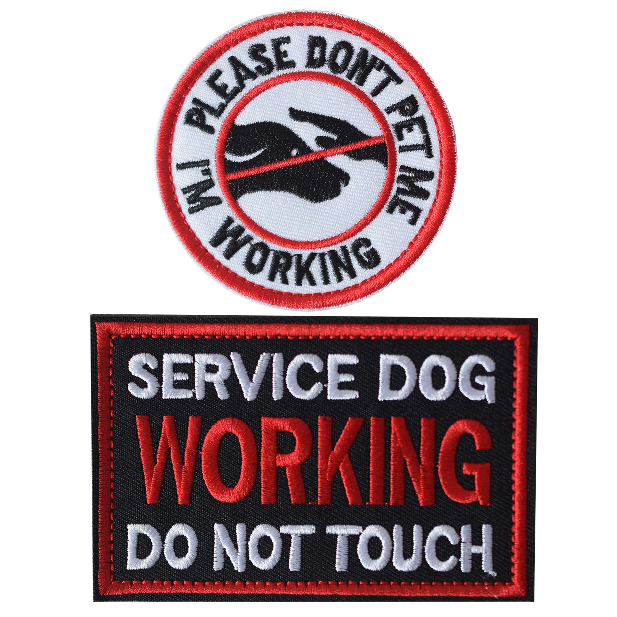 J.Carp 2 Pieces Please Dont Pet Me I'M Working Patch, Service Dog Working Do Not Touch Patch Full Embroidered Badge For Dogs Har