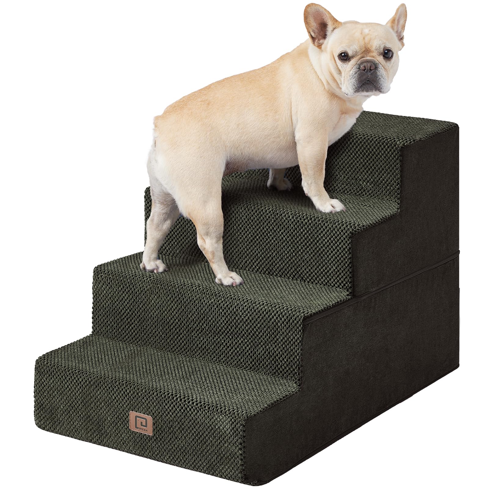 Eheyciga Dog Stairs For Bed 20   H, 4-Step Extra Wide Dog Steps For High Bed, Pet Steps For Small Dogs And Cats, Non-Slip Balanc