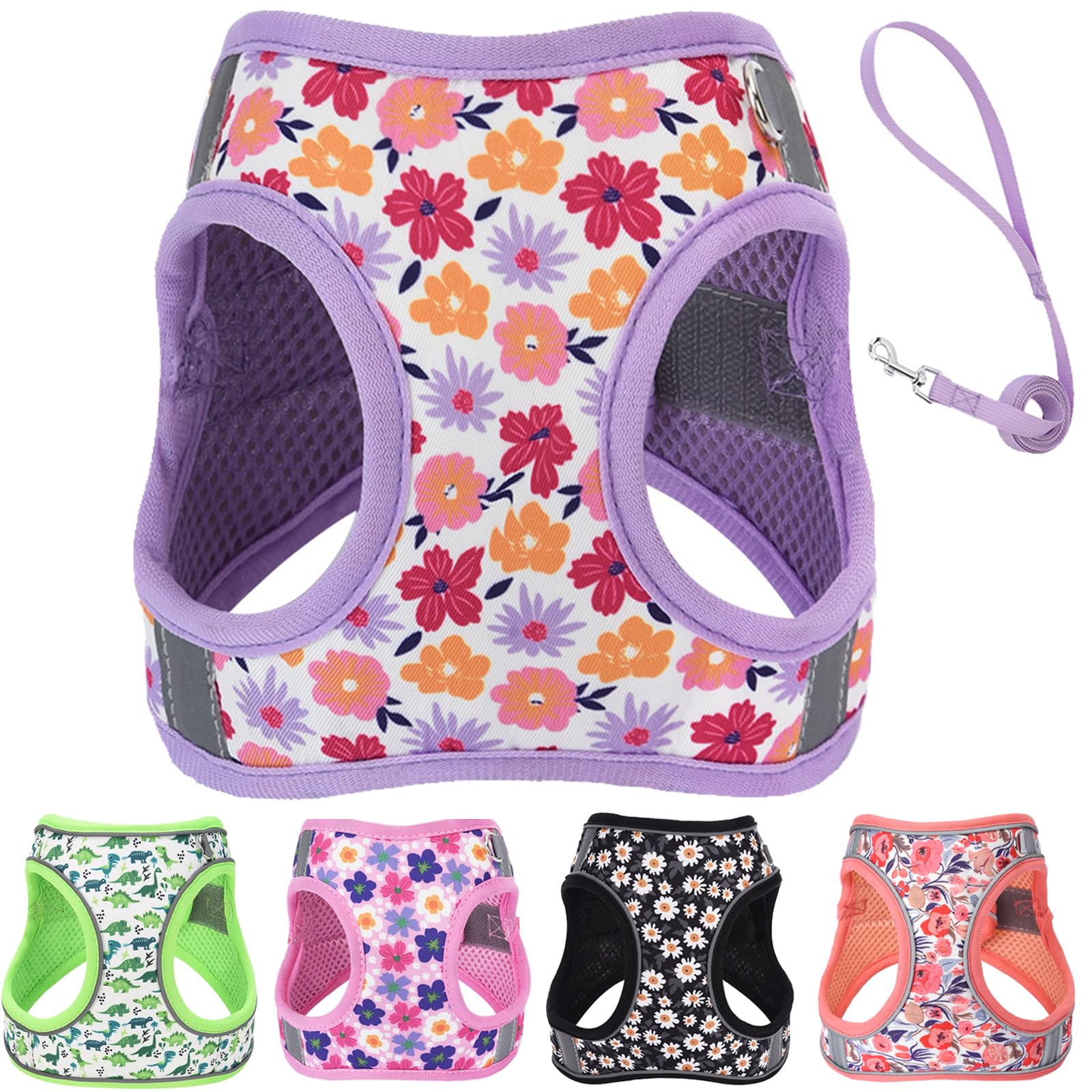 XXS Dog Harness and Leash Set, Step in Dog Harness No Pull for Walking Running Training, Puppy Essentials for Dogs Cat Bunny, Ad