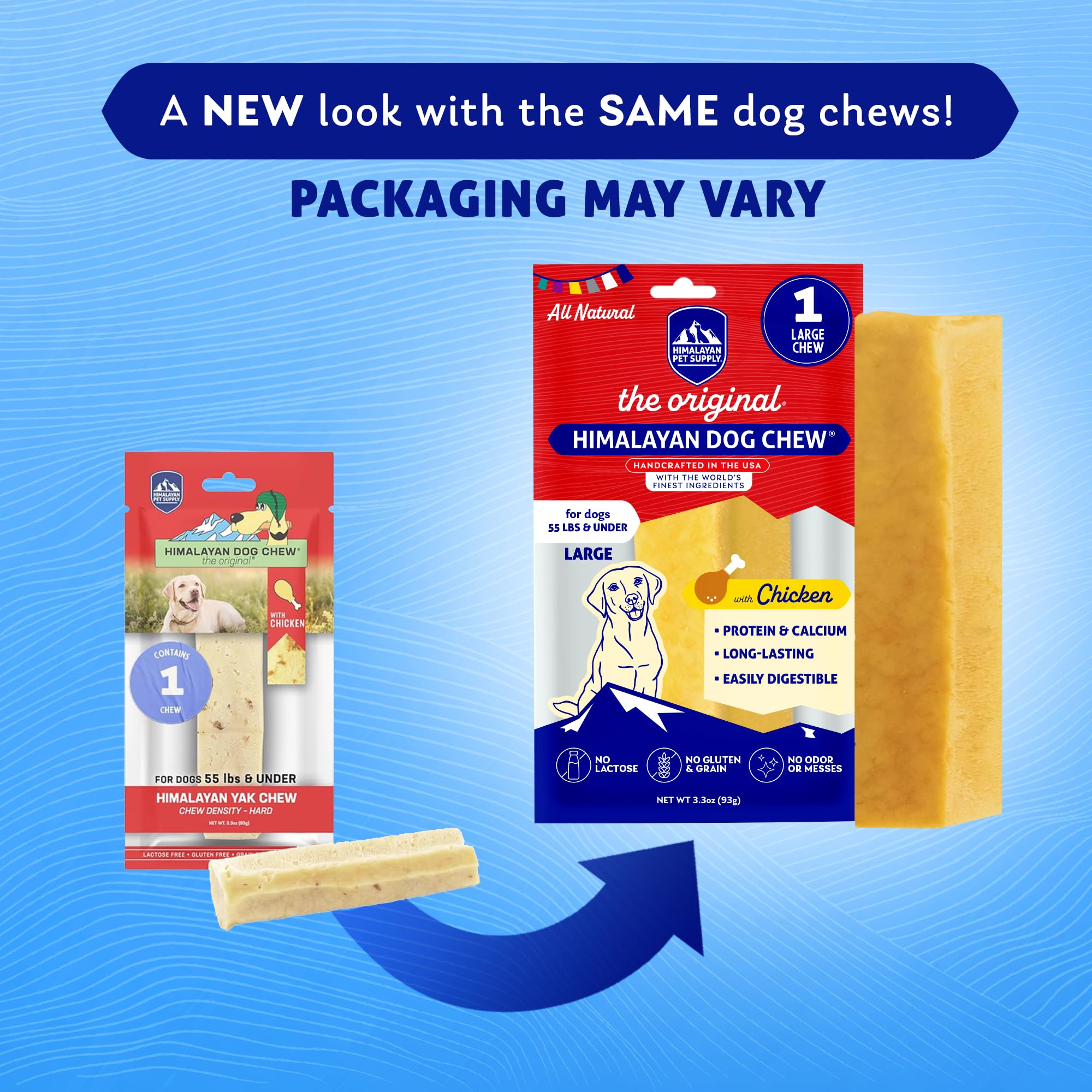 Himalayan Chew Original Yak Cheese Chew, Chicken, 1 Large Stick, 3.3 oz, Gluten Free, Healthy Treats, Grain & Lactose Free 100%