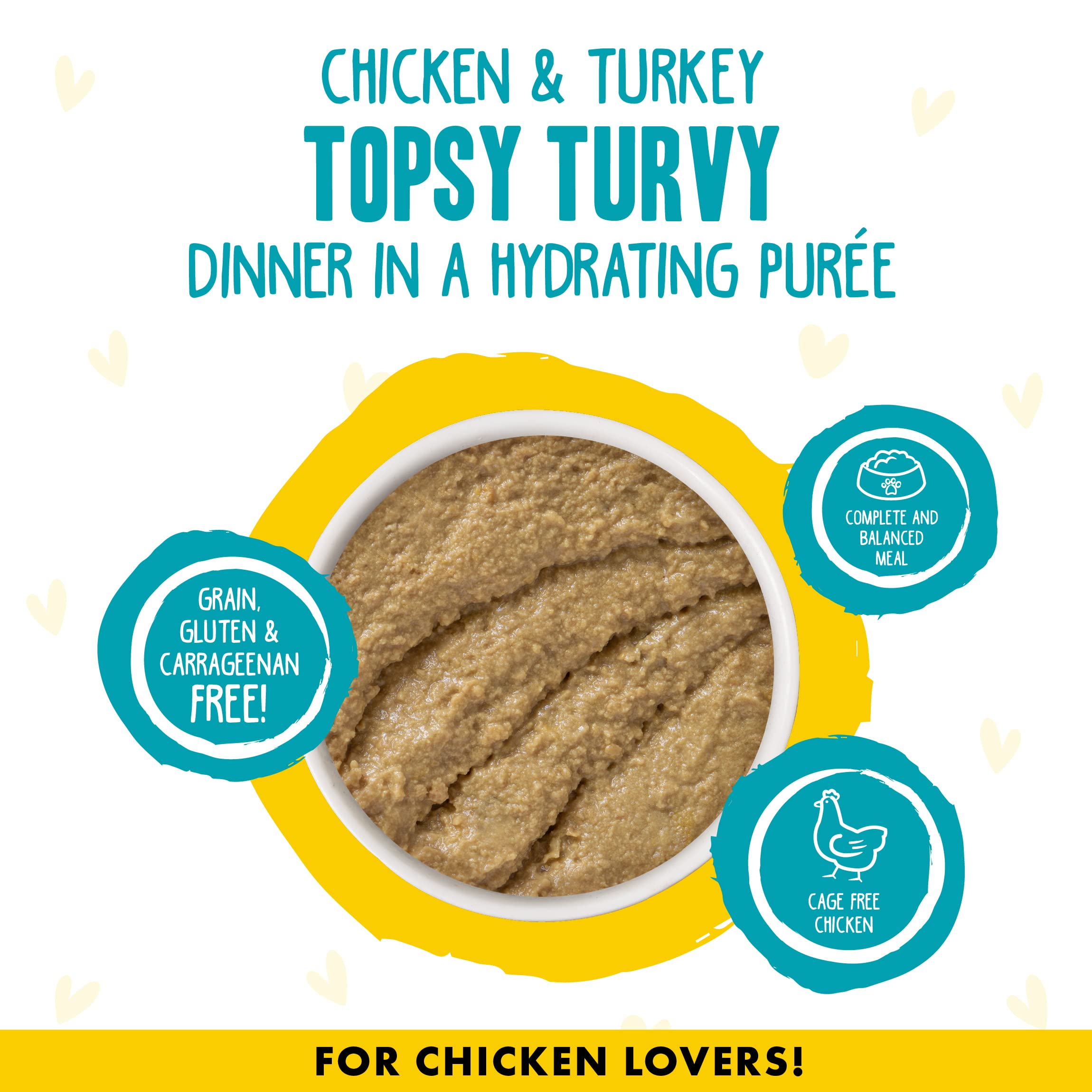 Weruva B.F.F. Play - Best Feline Friend Pat   Lovers, Aw Yeah!, Chicken & Turkey Topsy Turvy with Chicken & Turkey, 5.5oz Can (P