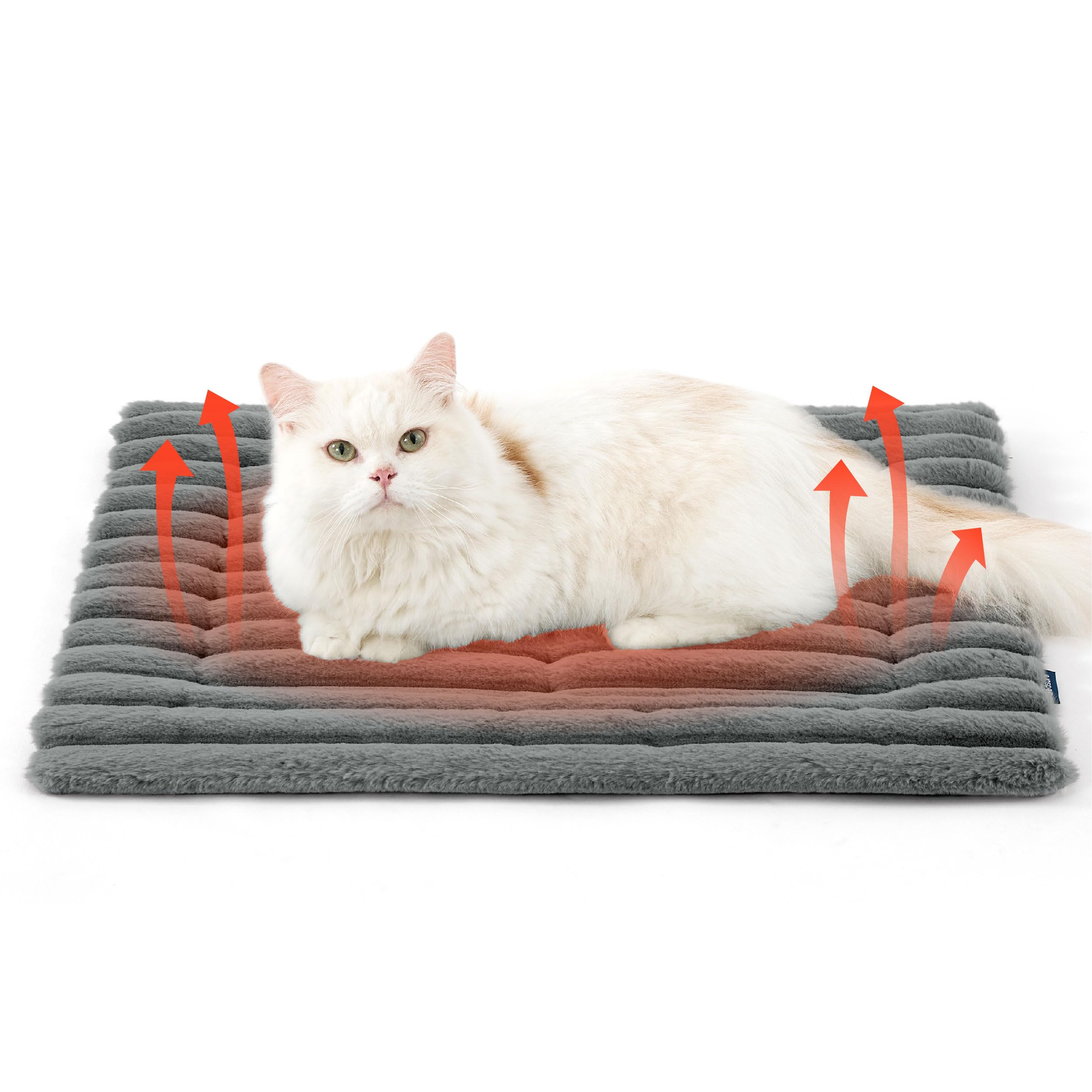 Bedsure Self Warming Dog Bed, Large Self Heating Dog Crate Pad, Thermal Extra Warm Puppy Mat Indoor & Outdoor, Non-Slip & Washab