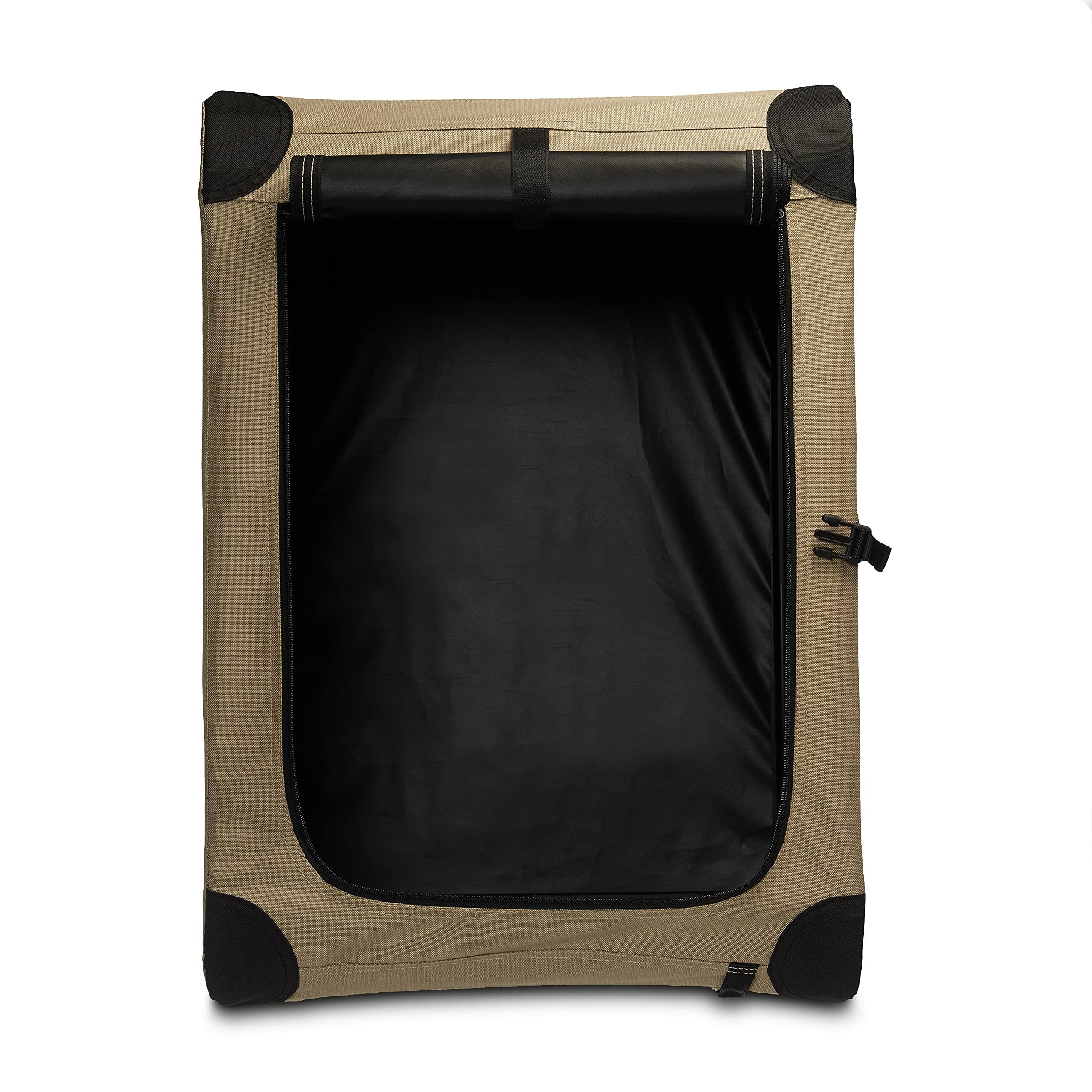 Amazon Basics 2 Door Foldable And Portable Travel Pet Kennel For Cat, Dog, Rabbit, 26 Inch, Tan, S 26'' X 18'' X 18''