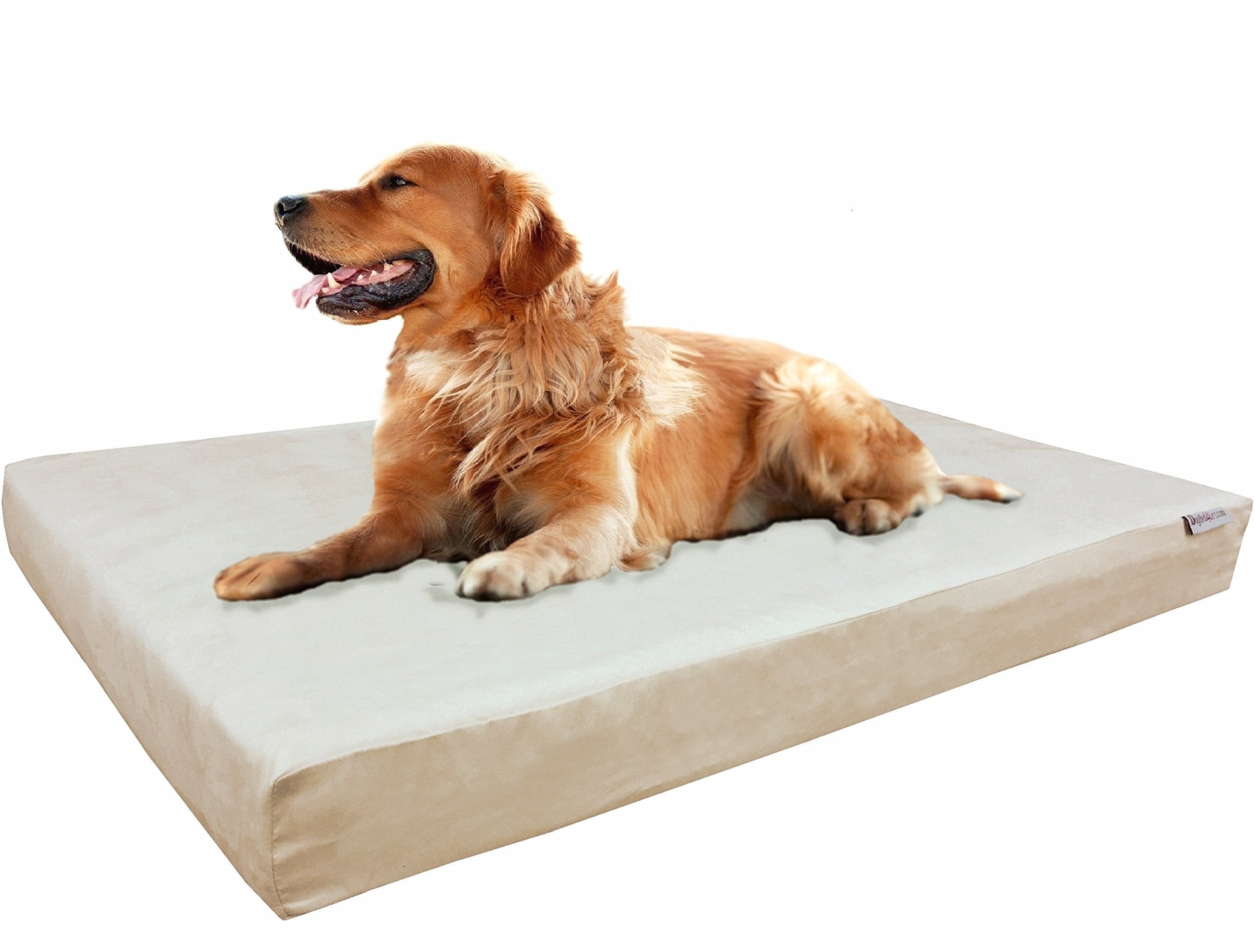Dogbed4Less Xl Orthopedic Gel Infused Cooling Memory Foam Dog Bed For Medium To Large Pet And Waterproof Liner In Mirco-Suede Kh