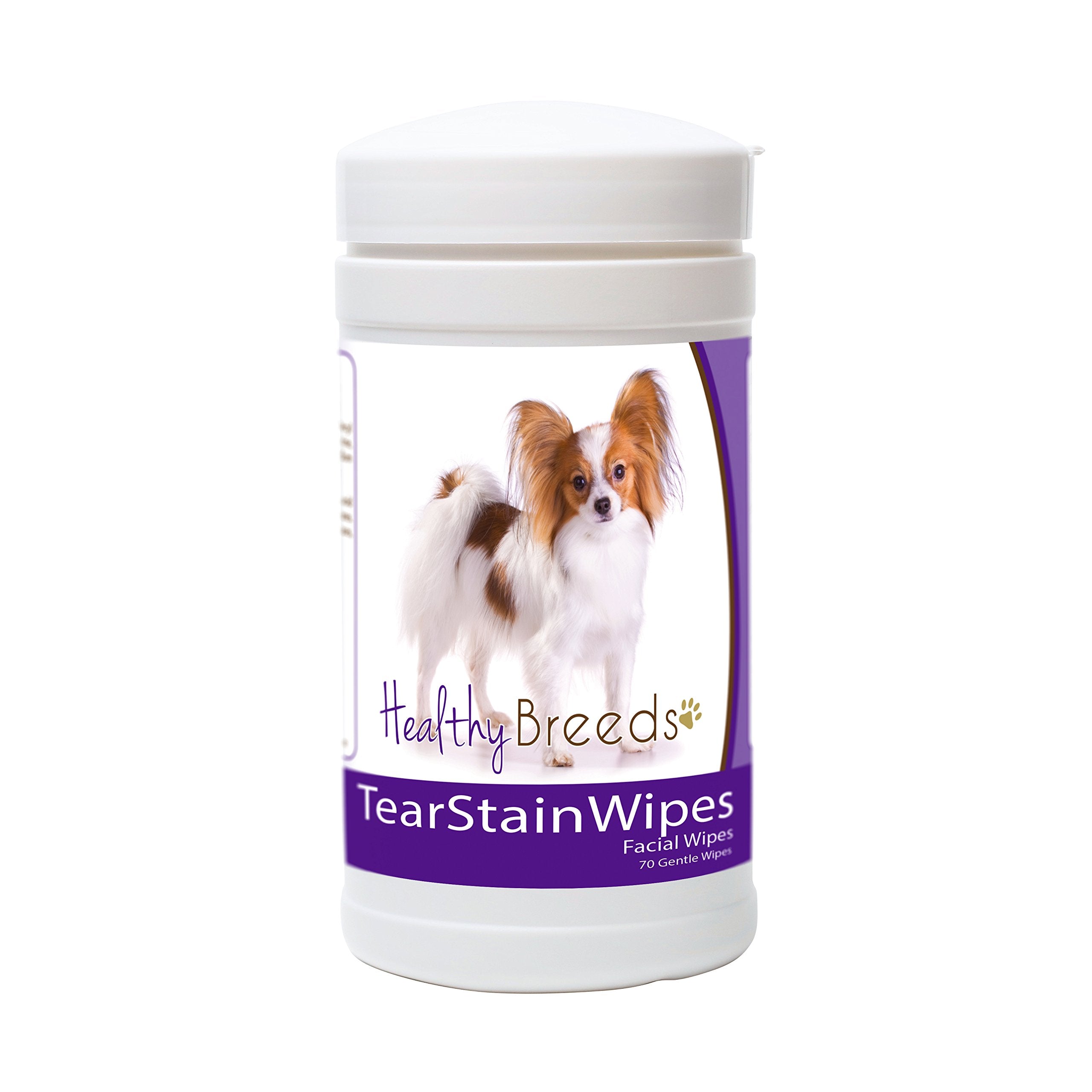 Healthy Breeds Papillon Tear Stain Wipes 70 Count