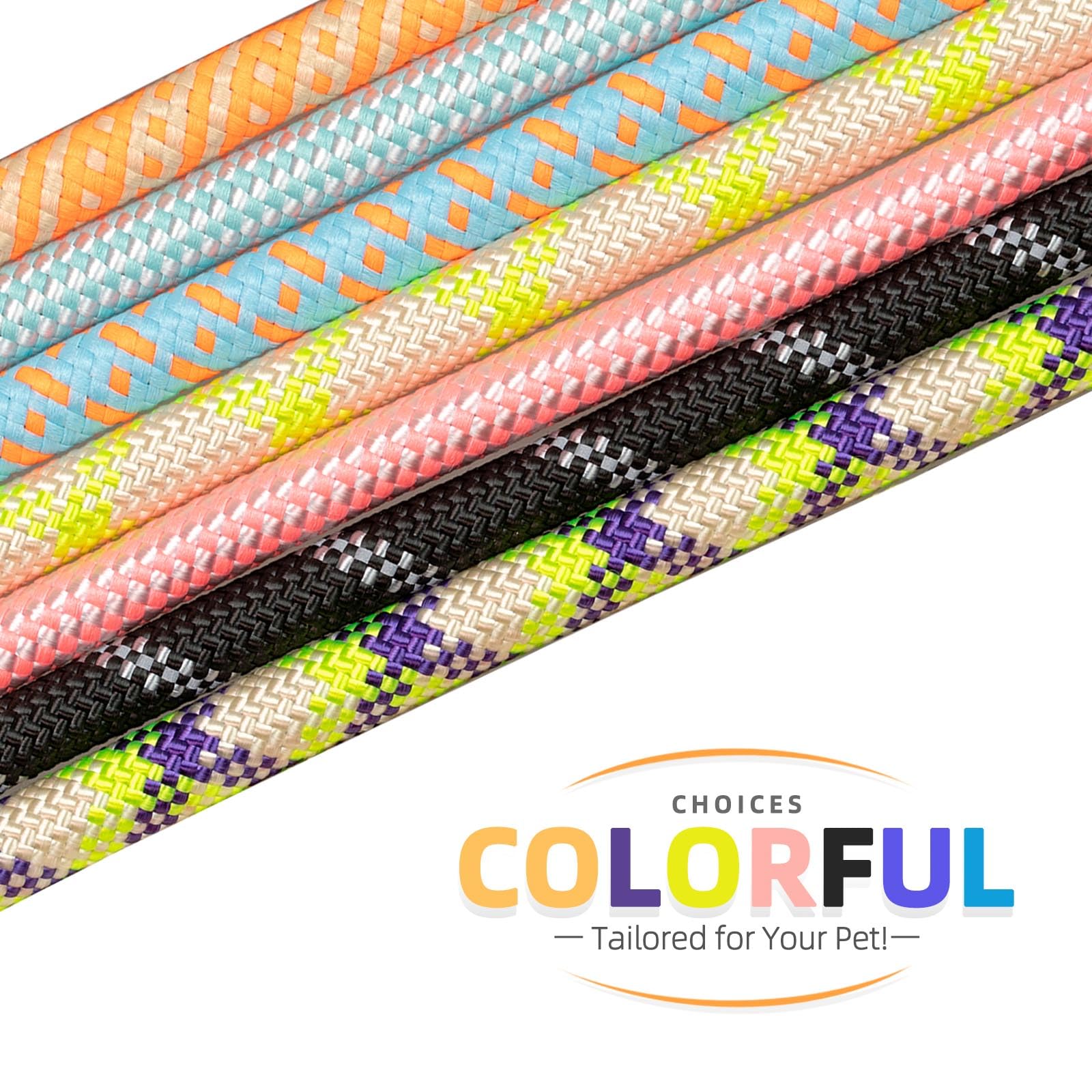 POUPUA 1/2 x 6 FT Durable Slip Leads for Dogs, Heavy Duty Strong Rope Slip Leash for Large, Medium Dogs No Pull Training Leashes