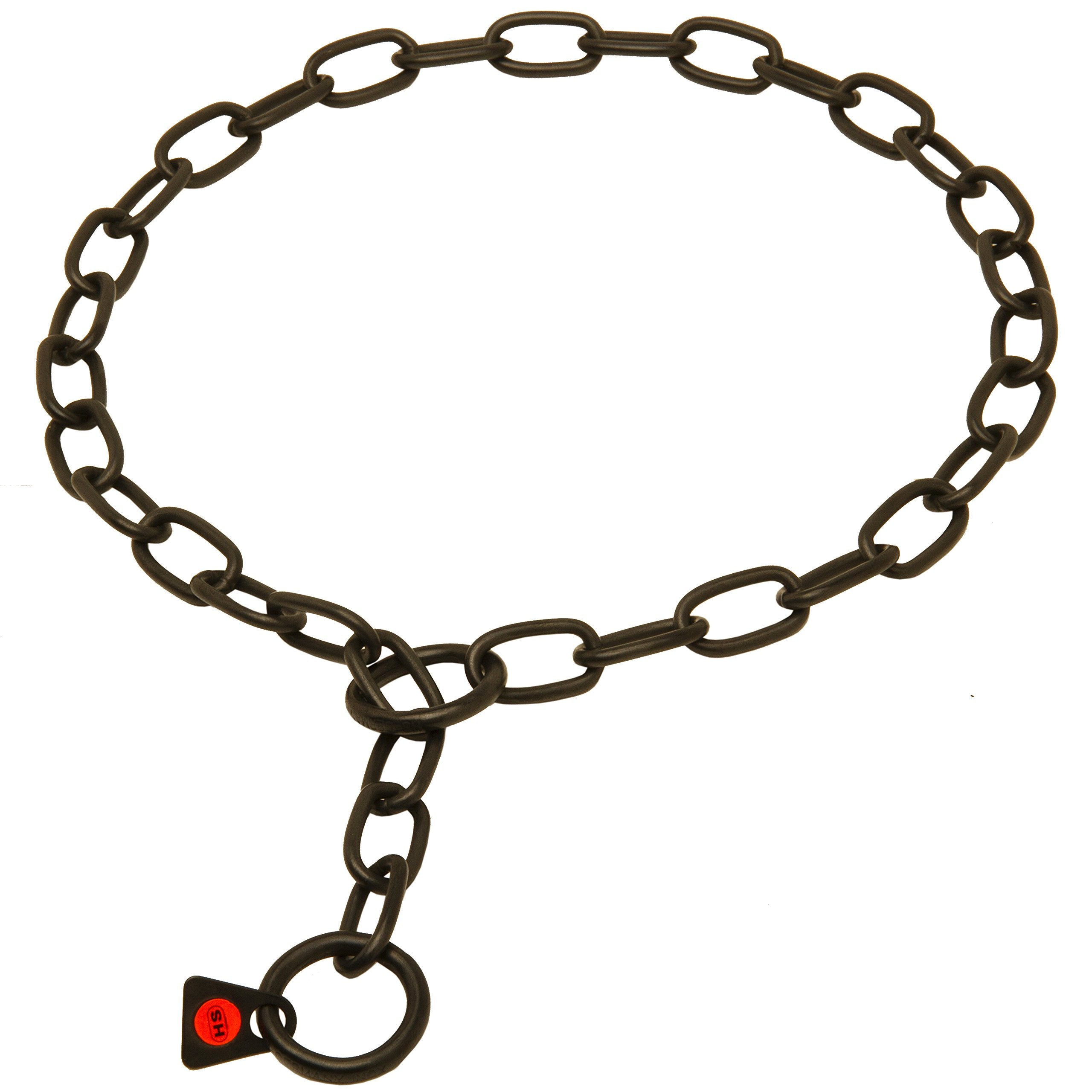 Herm. Sprenger Black Stainless Steel Fur Saver Collar - 51541 (57) 1/9 Inch (3 Mm) - Size 20 Inch (50 Cm) For Dogs With Neck Size Of 16-17 Inch (40-43 Cm)